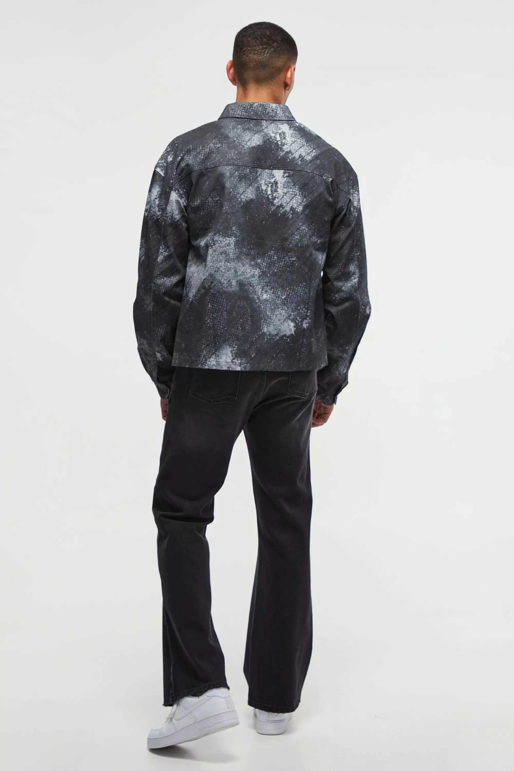 Black Oversized Abstract Boxy Overhemd alternatieve afbeelding