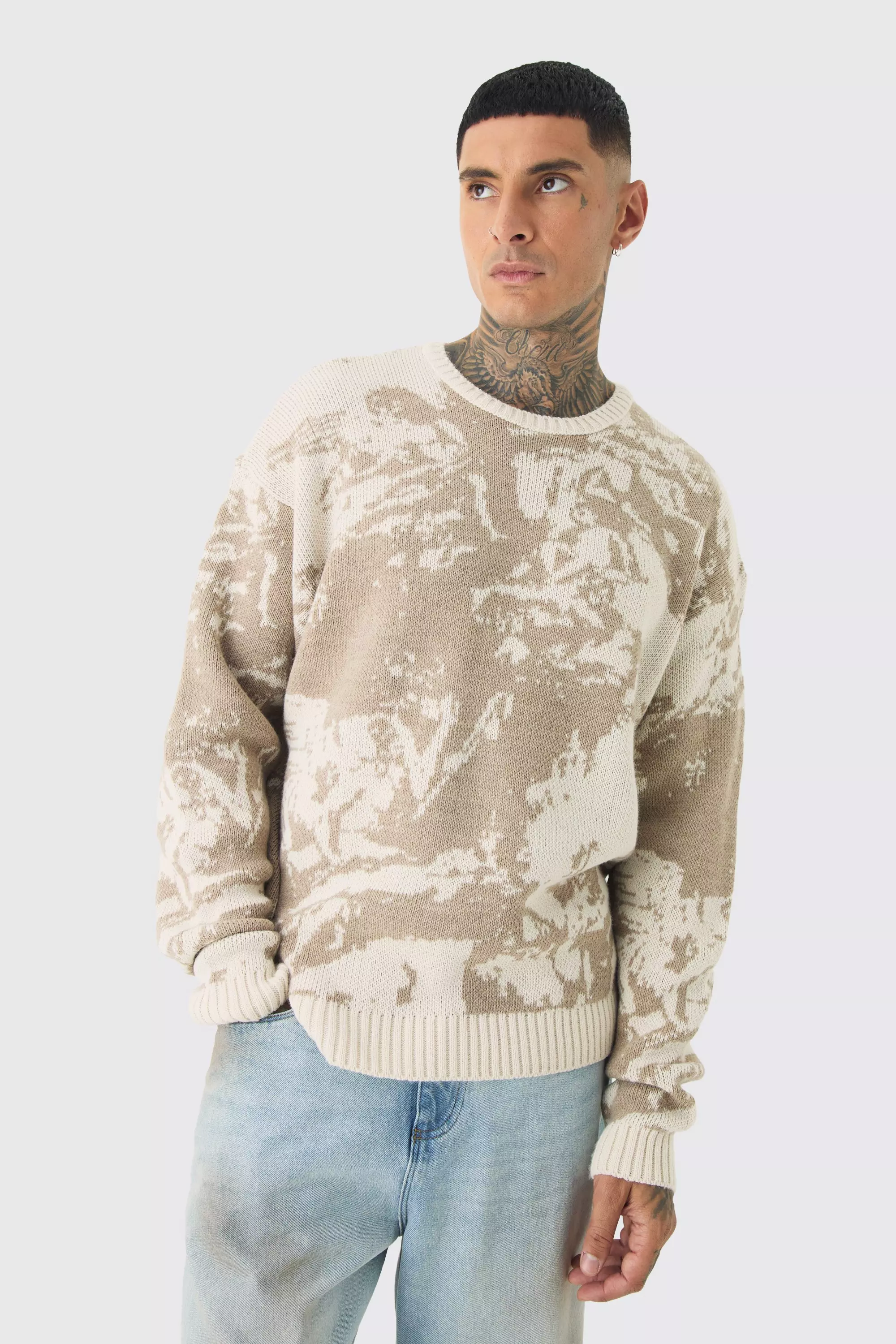 Tall Renaissance Oversized Knitted Sweat Stone