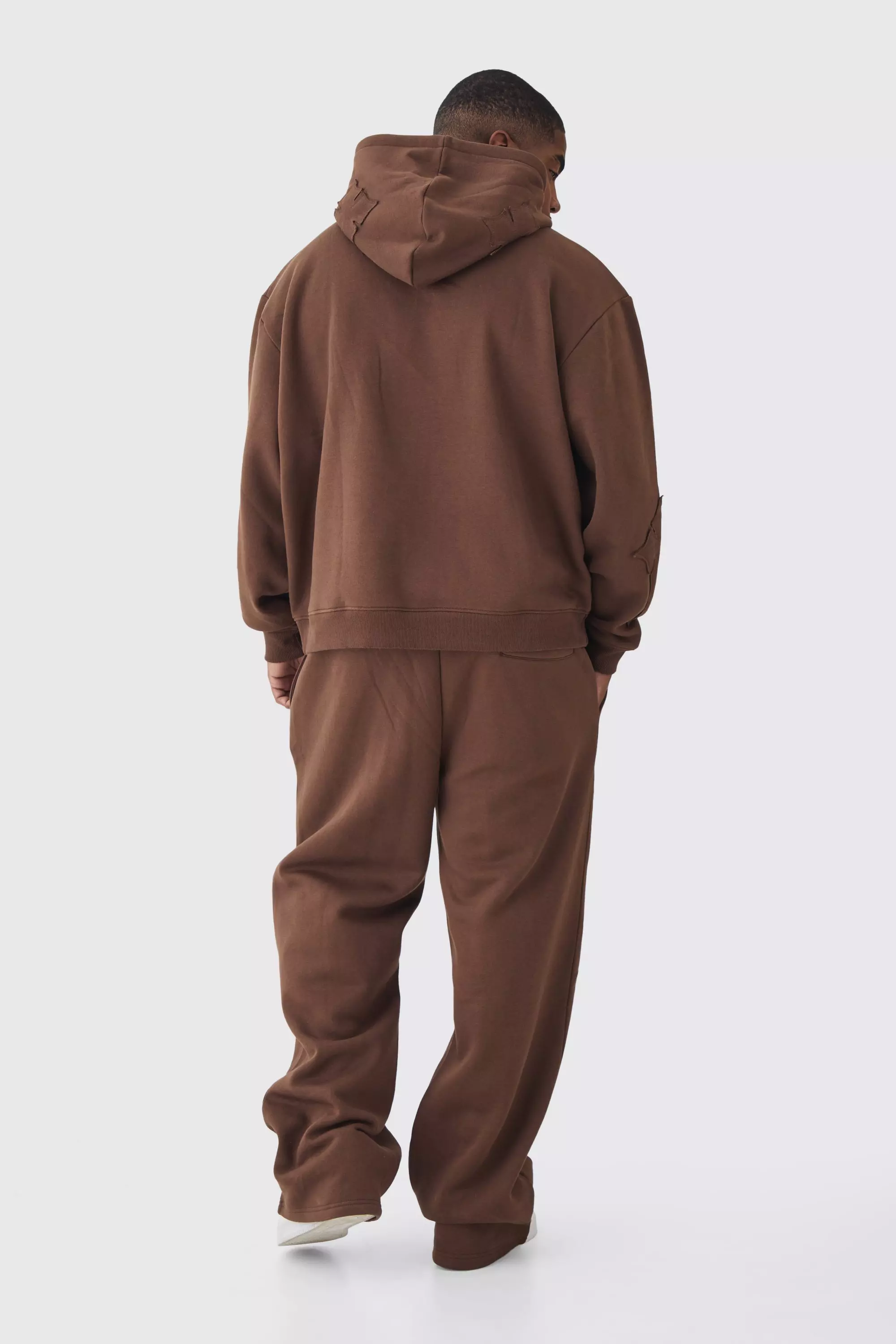 Grande taille - Survêtement oversize à écussons, Brown autre image