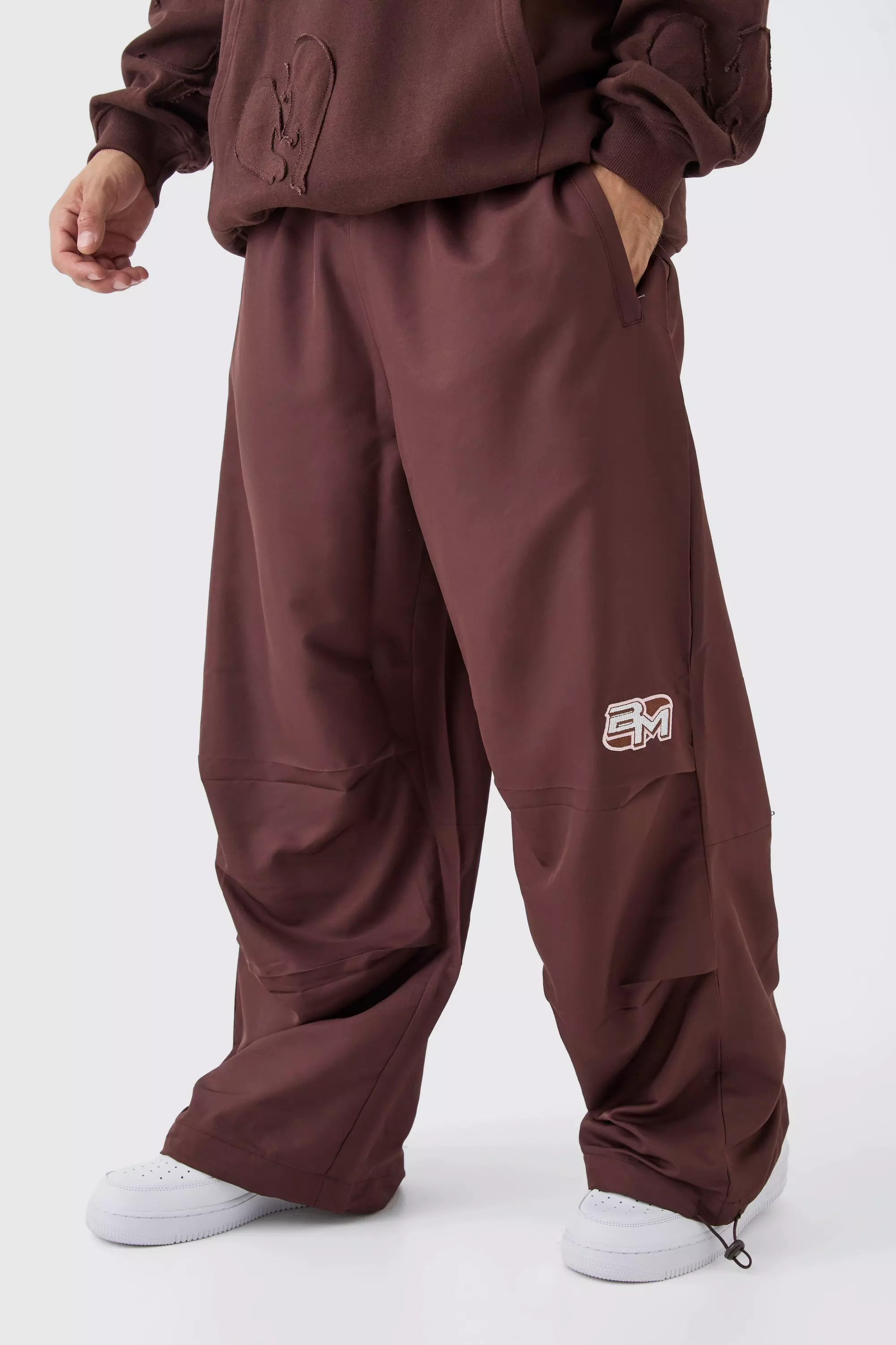 Chocolate Brown Elasticated Waist Parachute BM Pants