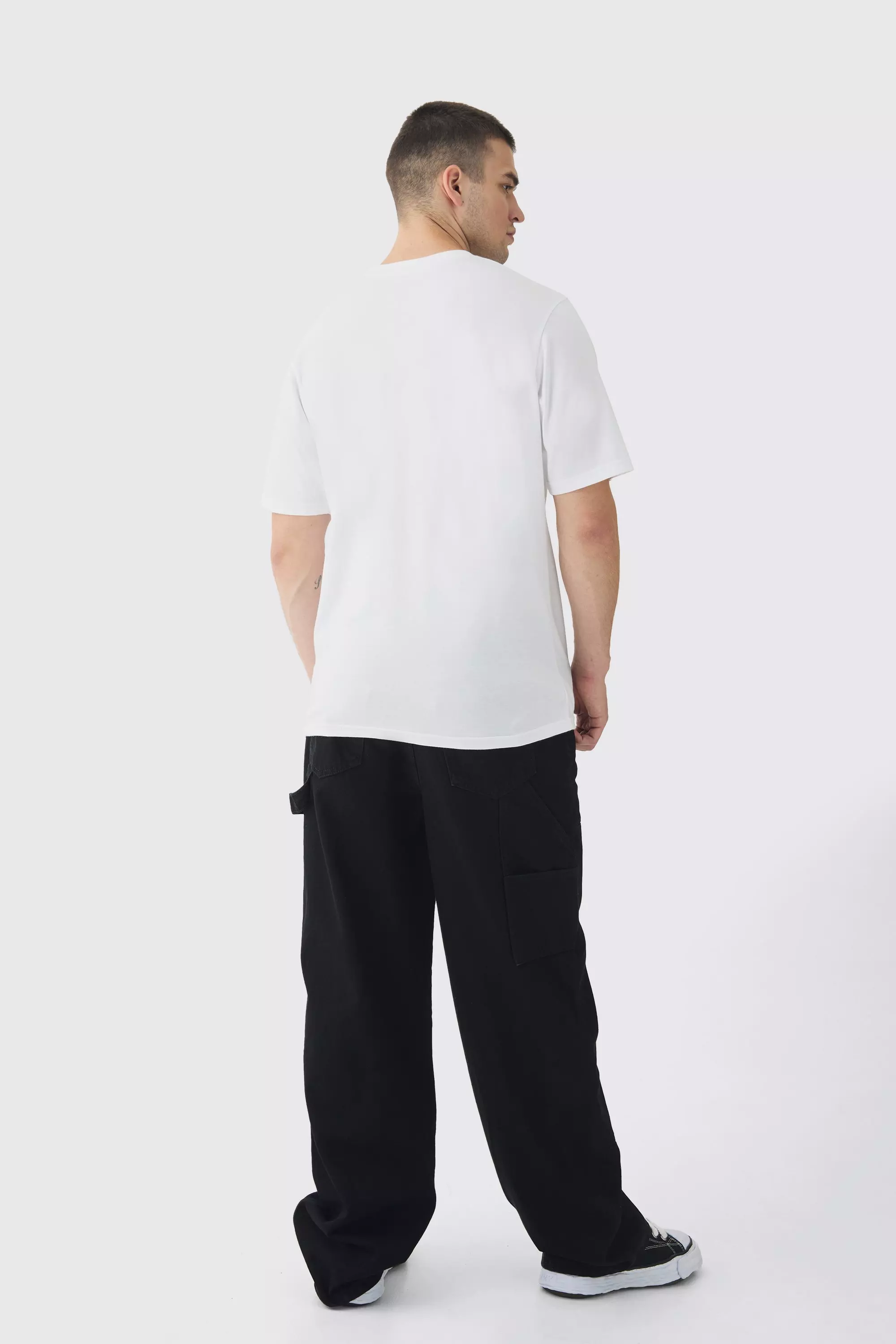Tall - T-shirt large basique à col rond, White autre image
