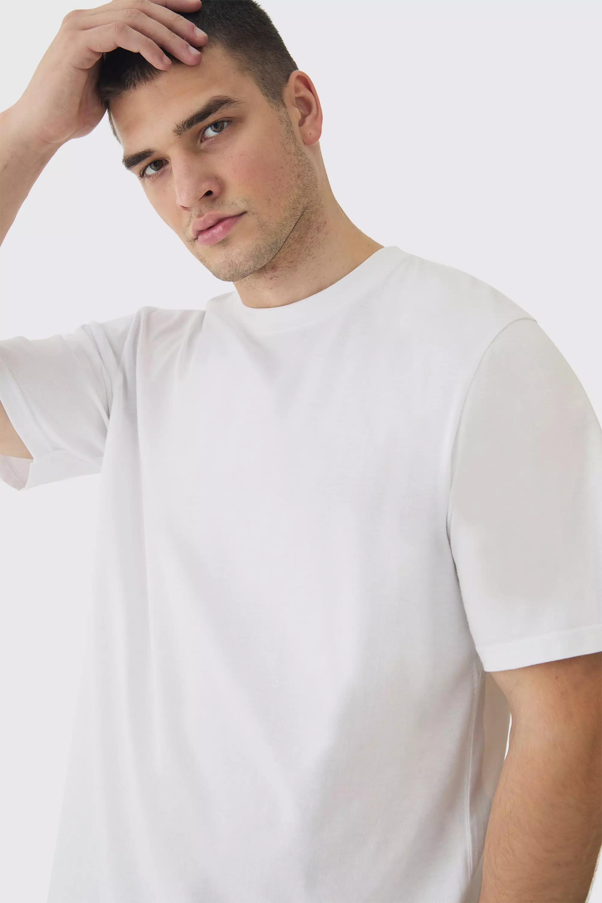 Tall - T-shirt large basique à col rond, White autre image