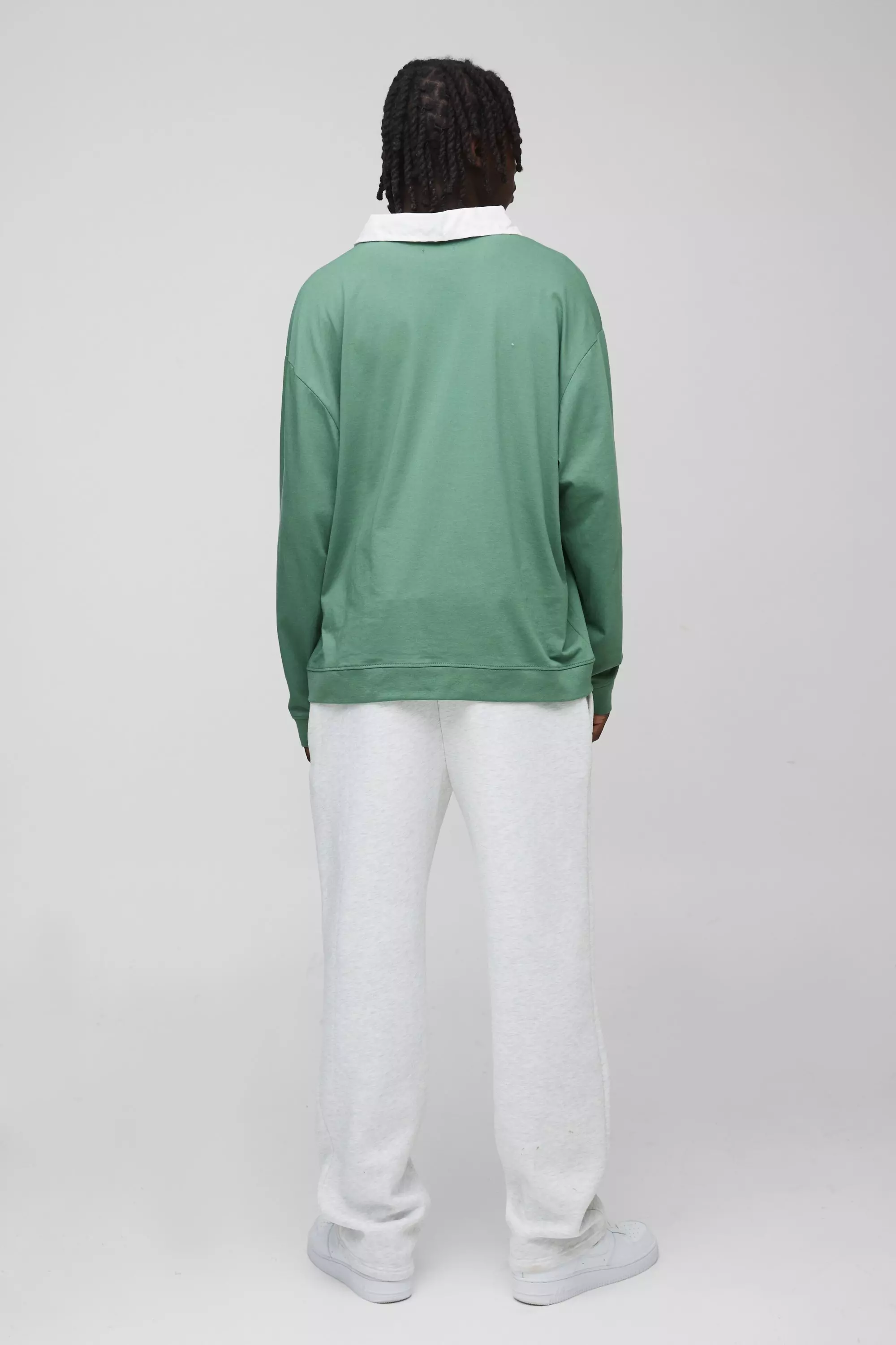 Green Oversized Rugby Long Sleeve Polo alternative image