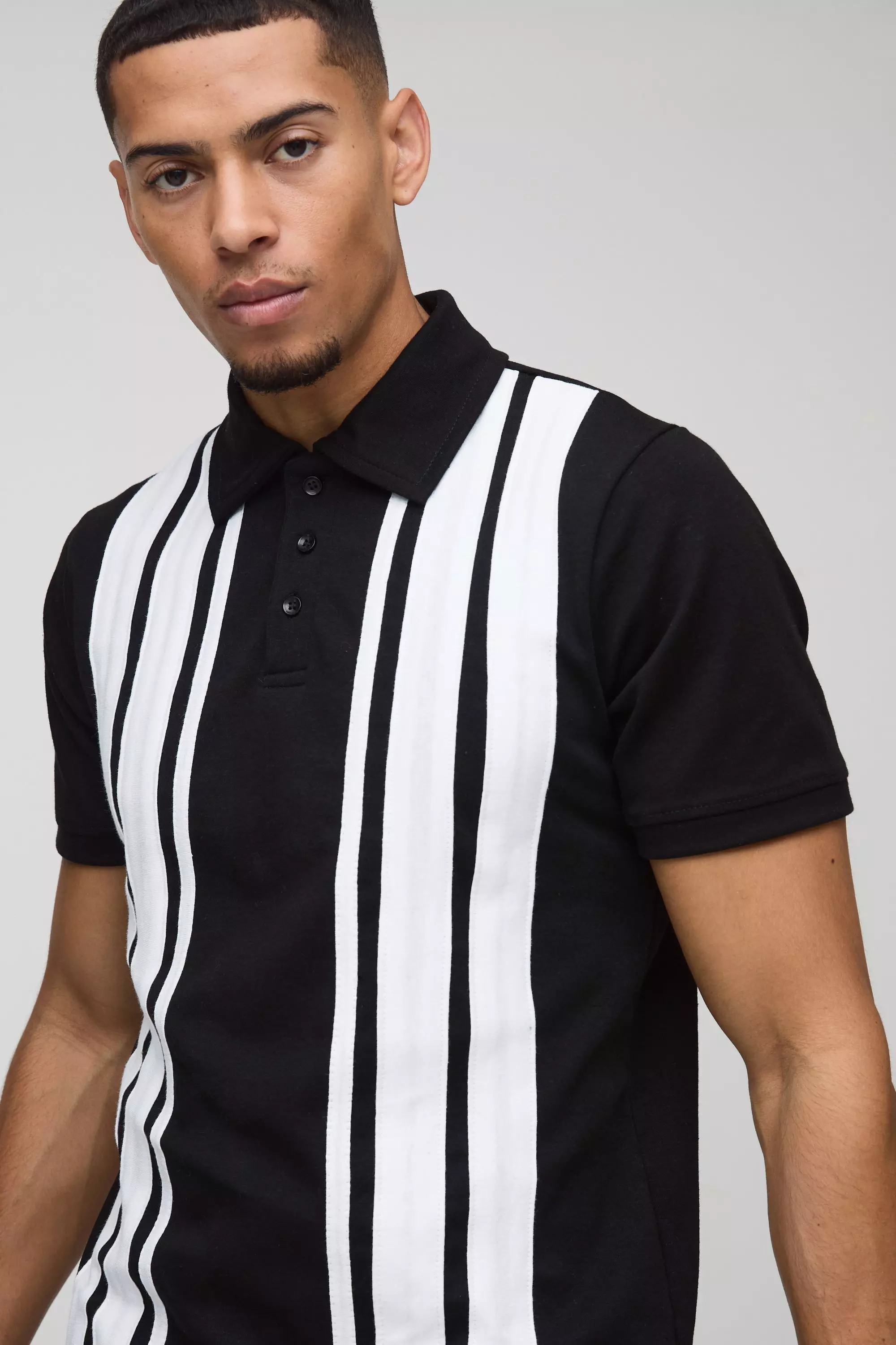 Polo cintré color block, Black autre image