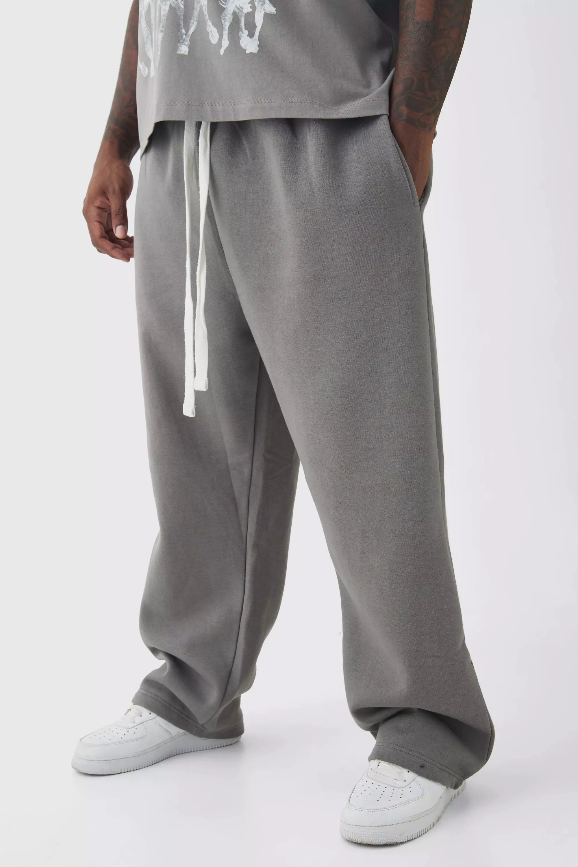 Plus Oversized Drop Crotch Sweatpants boohooMAN USA