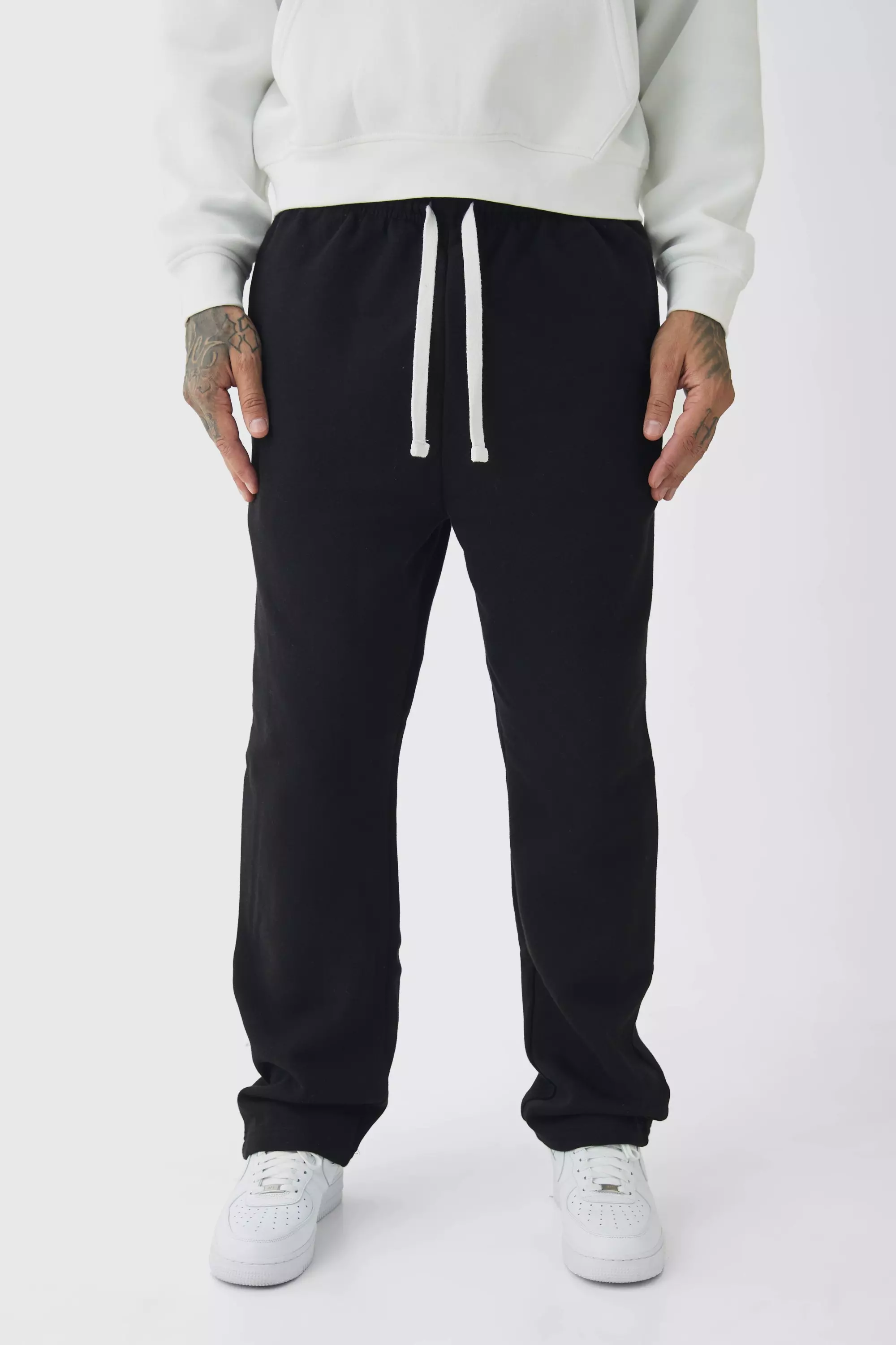 Pantaloni Tuta Tall Oversize Con Cavallo Sceso, Black immagine alternativa