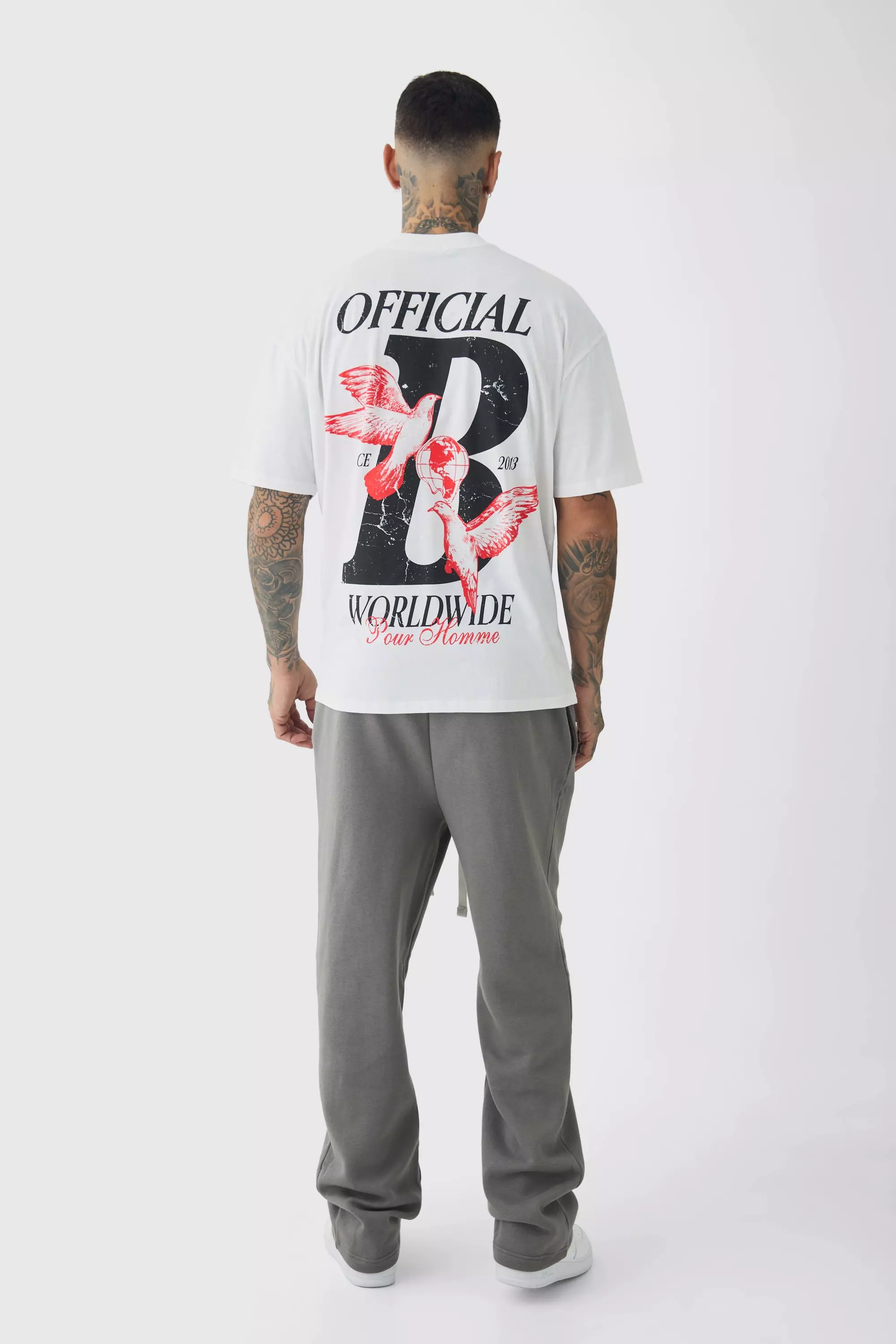 Charcoal Tall Oversized Drop Crotch Joggers alternative image