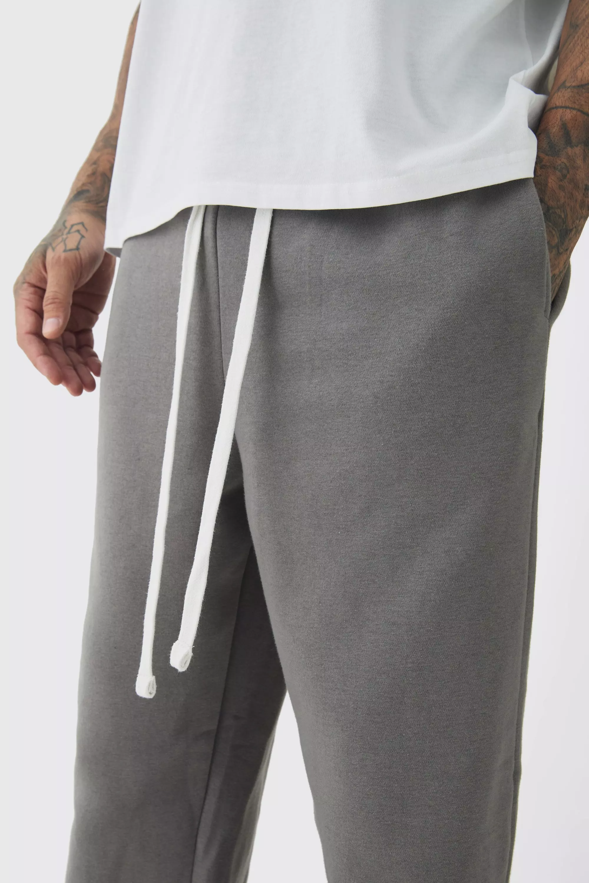 Charcoal Tall Oversized Drop Crotch Joggers alternative image