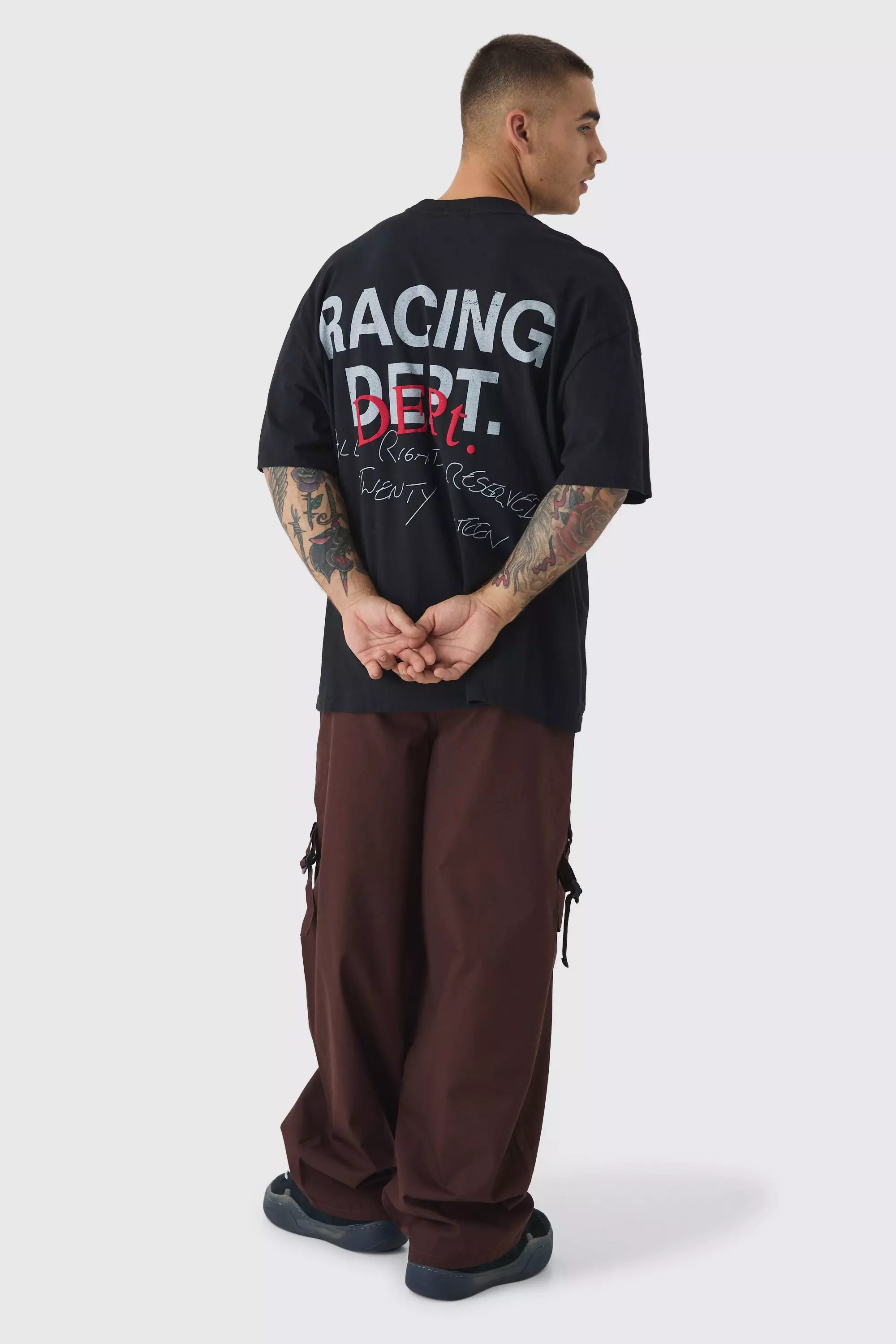 Chocolate Baggy Fit Ripstop Buckle Detail Cargo Pants alternative image