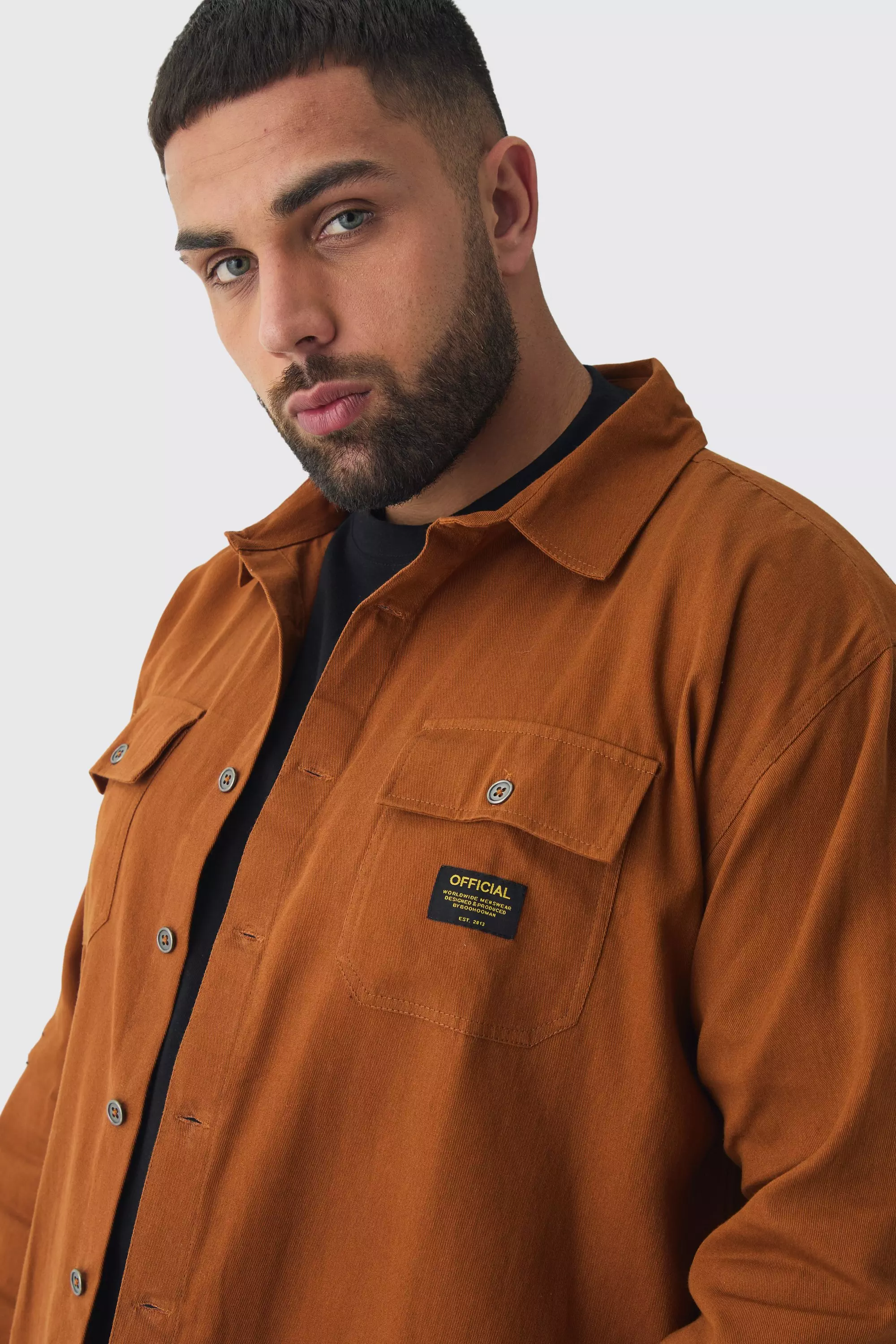 Grande taille - Surchemise en beige, Tan autre image