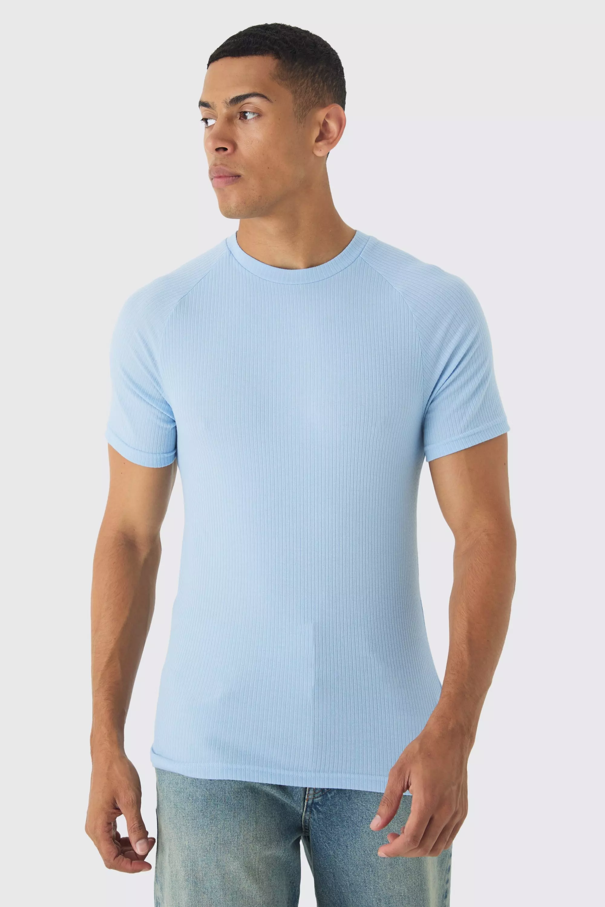 Rib Athlete Raglan T-shirt Blue