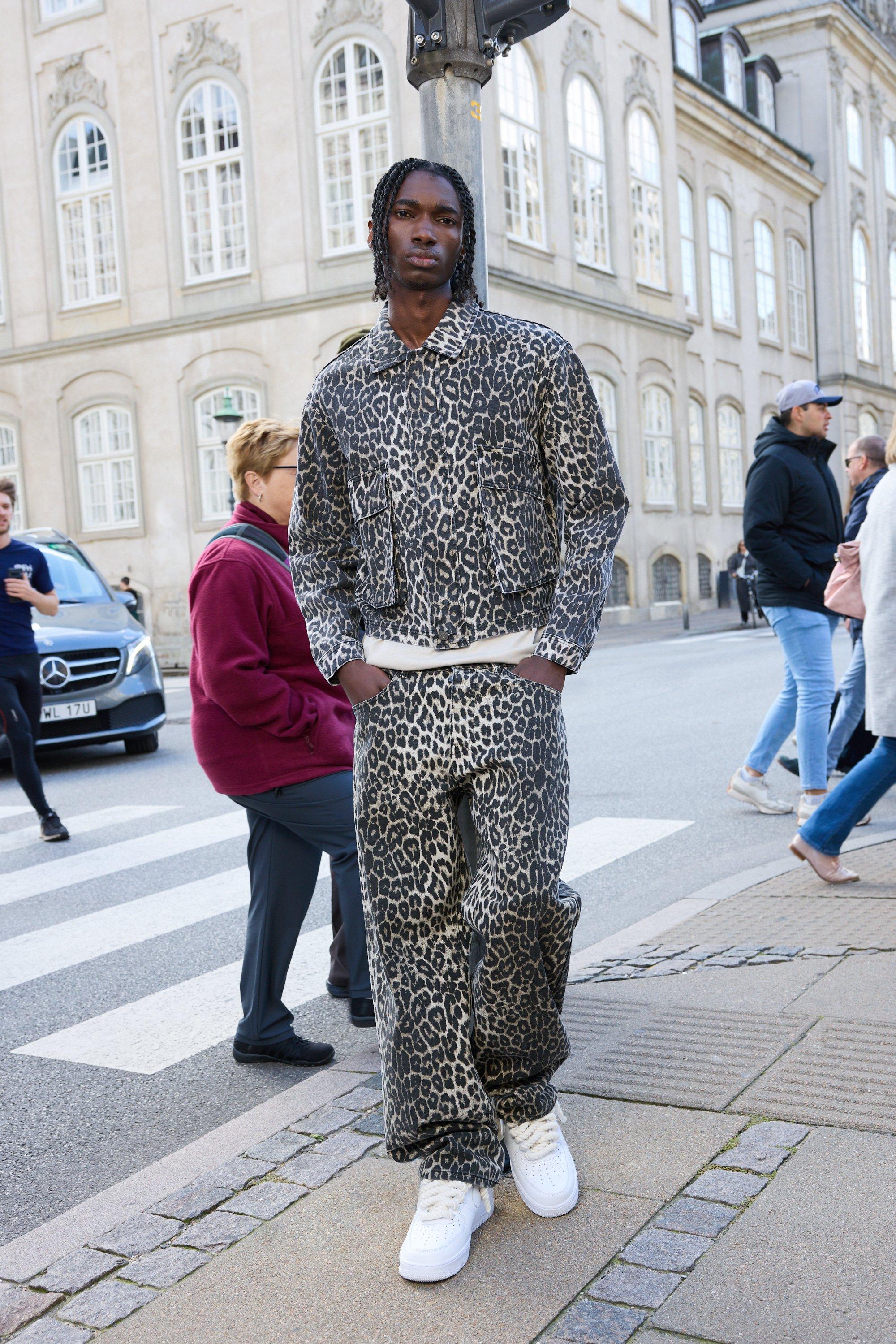 Brown Baggy Luipaardprint Jeans