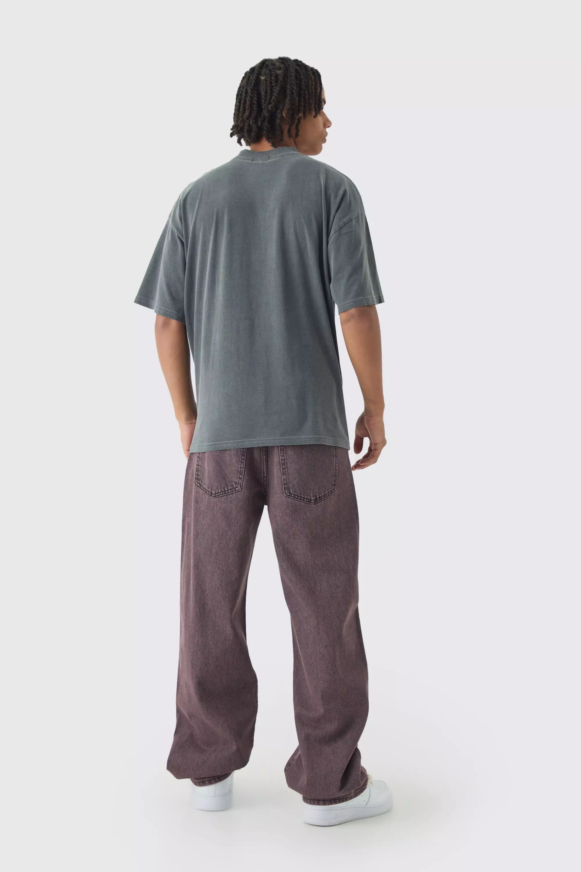 Relaxed Fit Purple Tinted Ripped Jeans alternative image