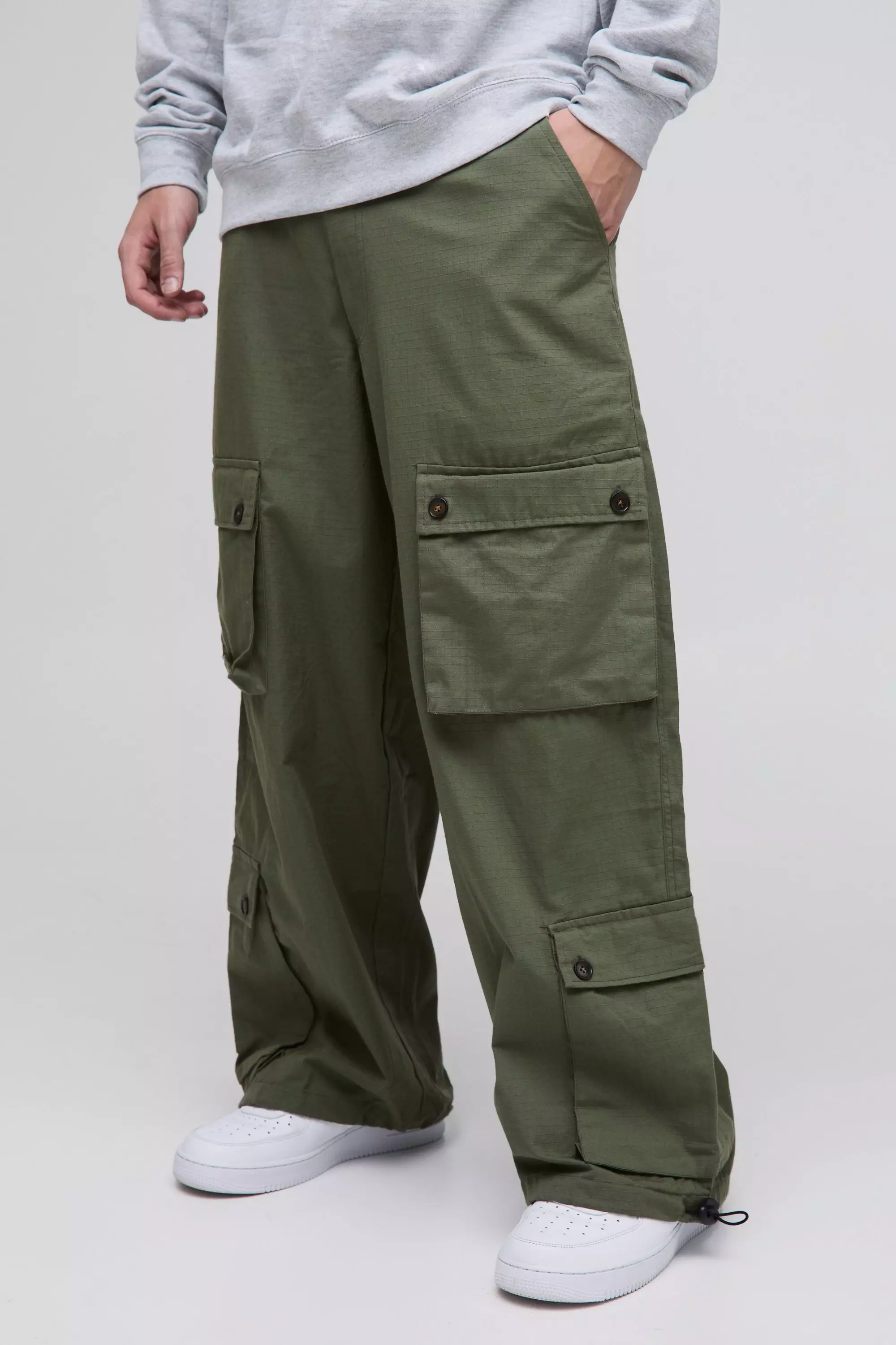 Olive Parachute Ripstop Cargo Pants alternative image