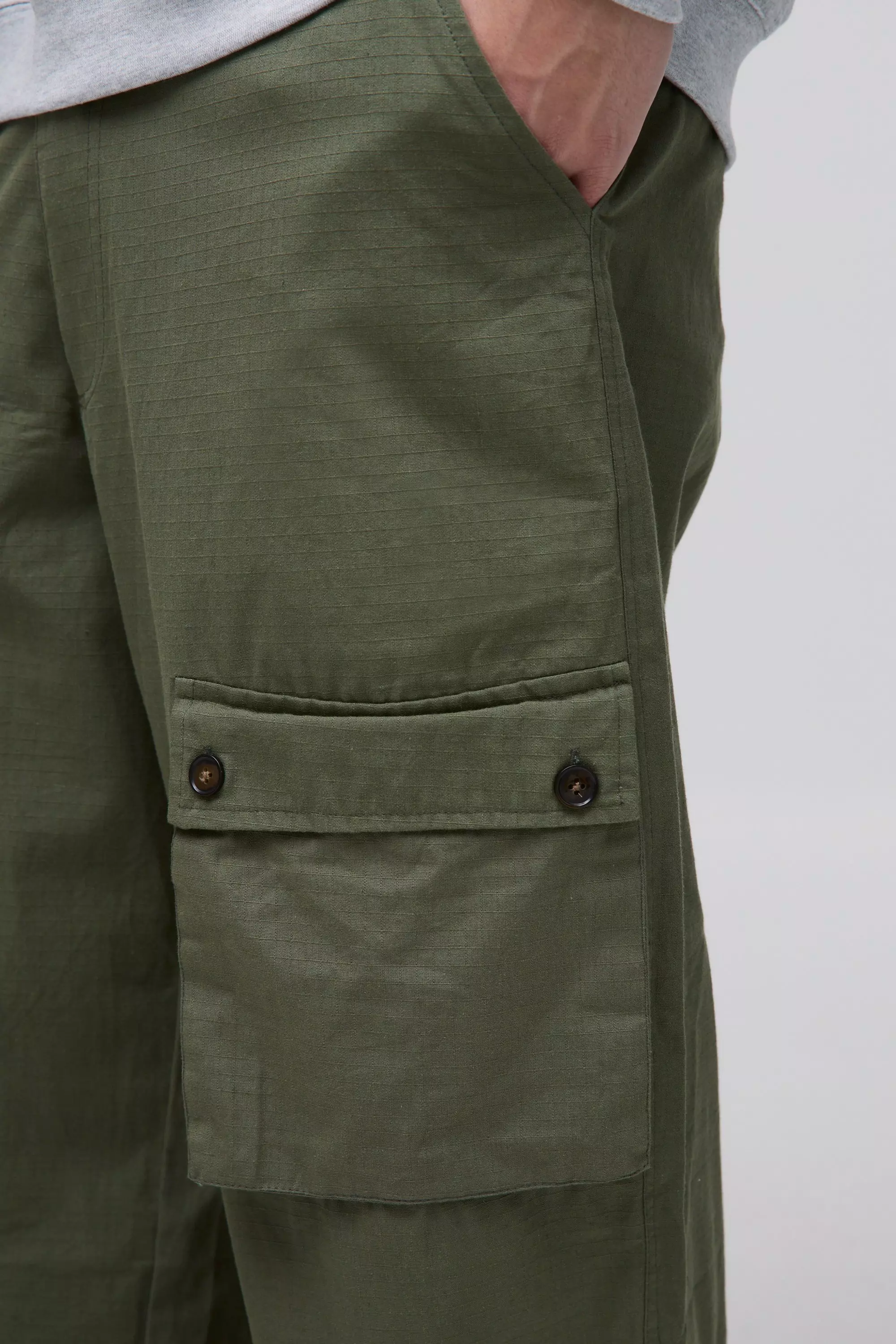 Olive Parachute Ripstop Cargo Pants alternative image