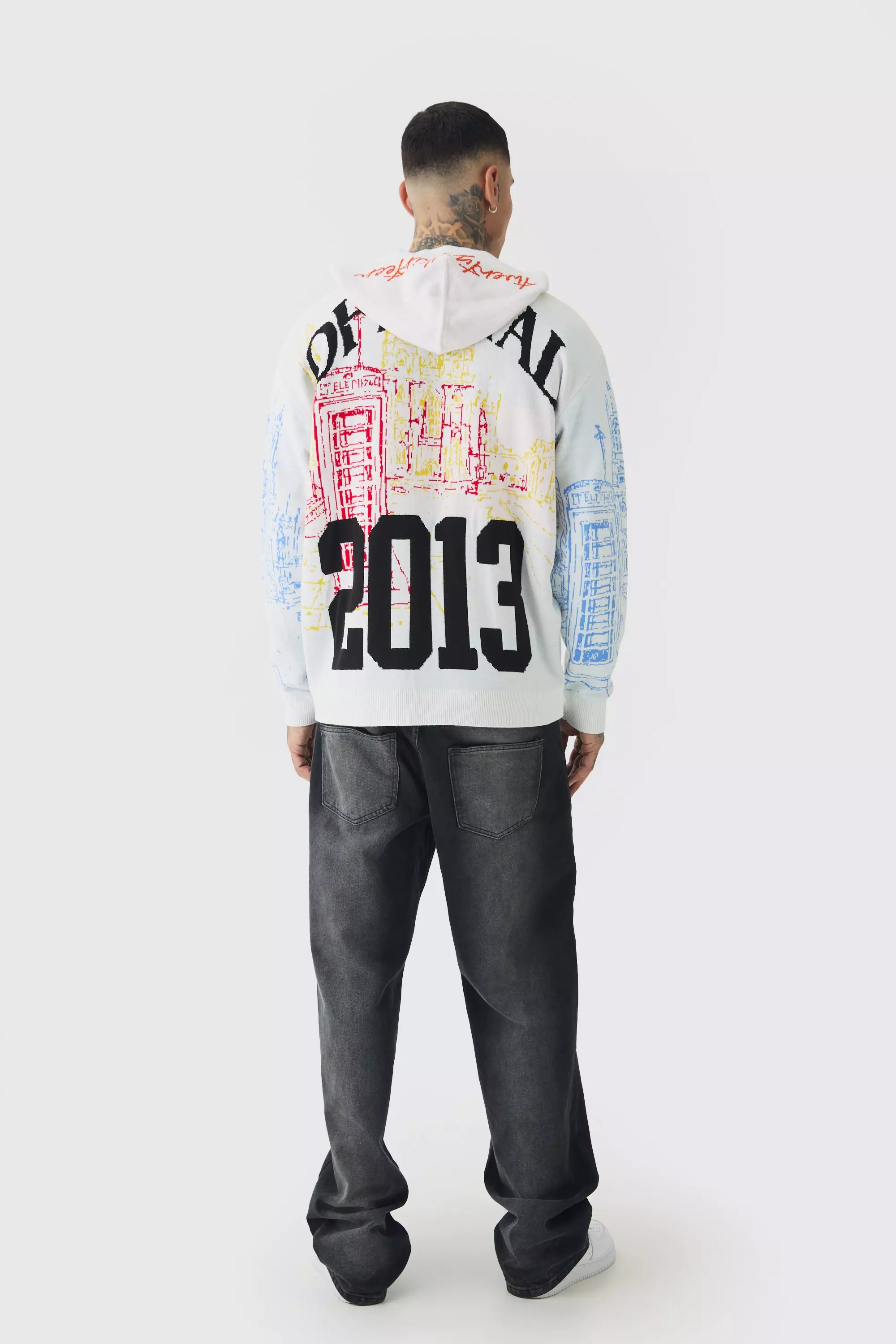 Black Tall Twenty Thirteen Graphic Knitted Hoodie alternative image
