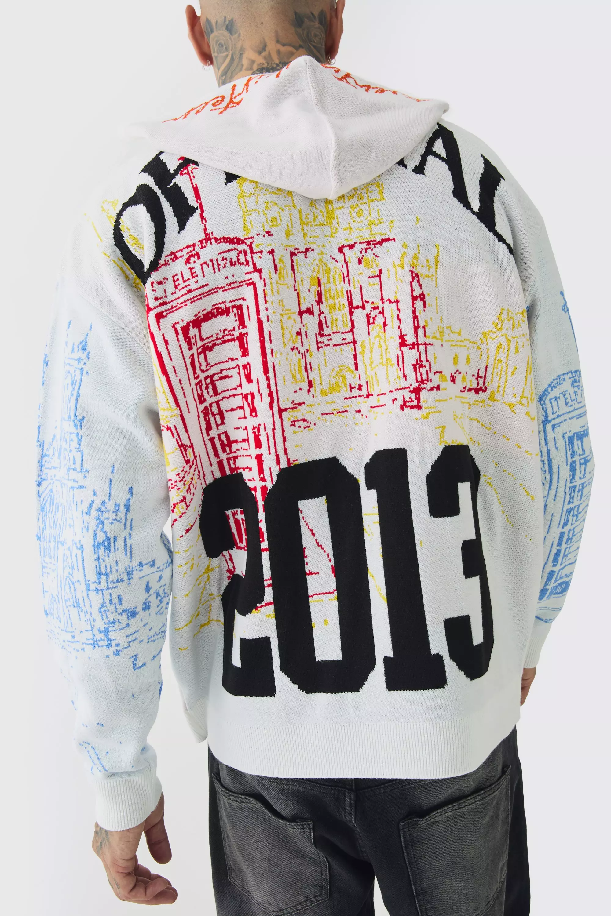 Black Tall Twenty Thirteen Graphic Knitted Hoodie alternative image