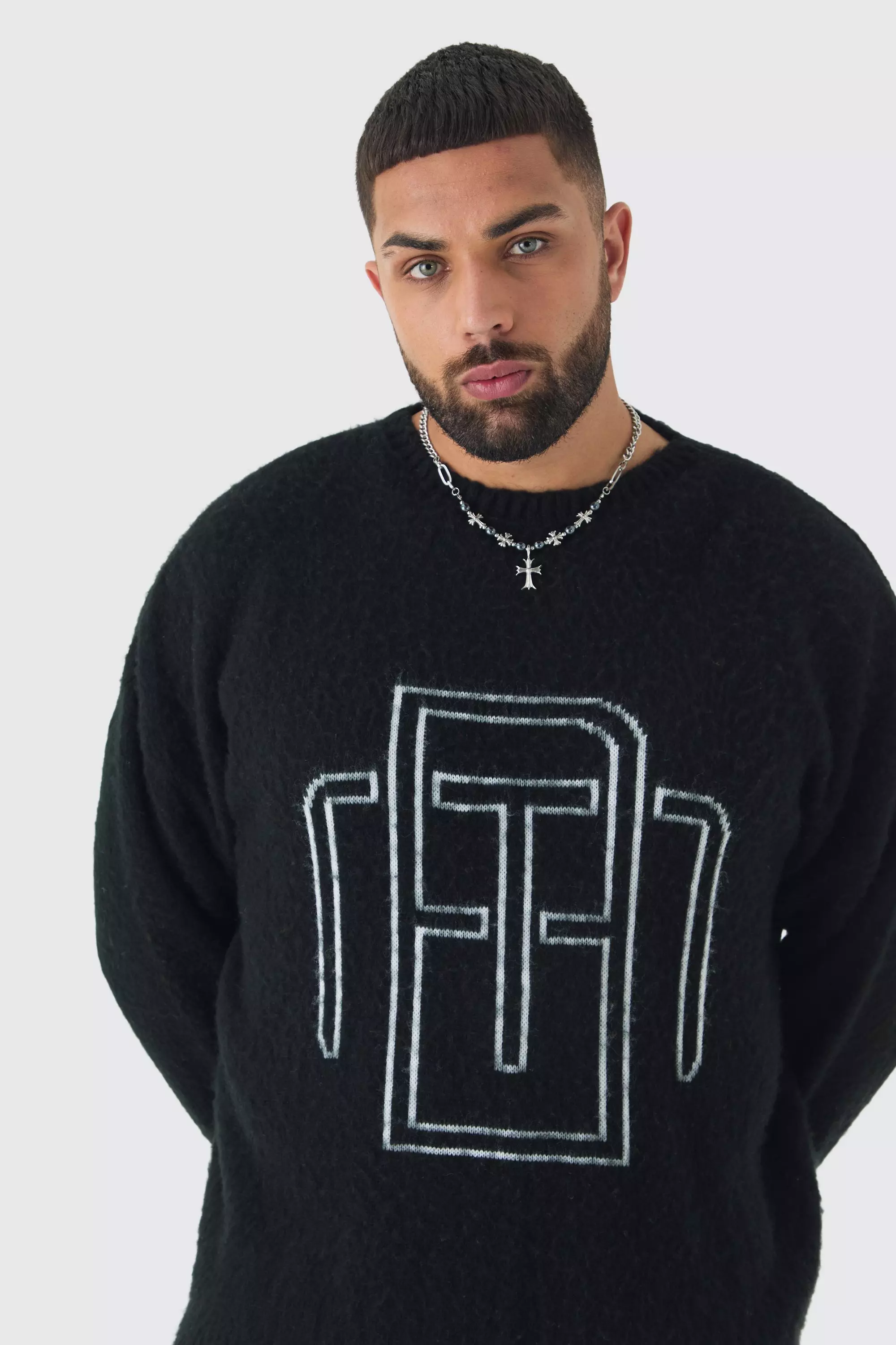 Plus Fluffy Knit BM Jumper Black