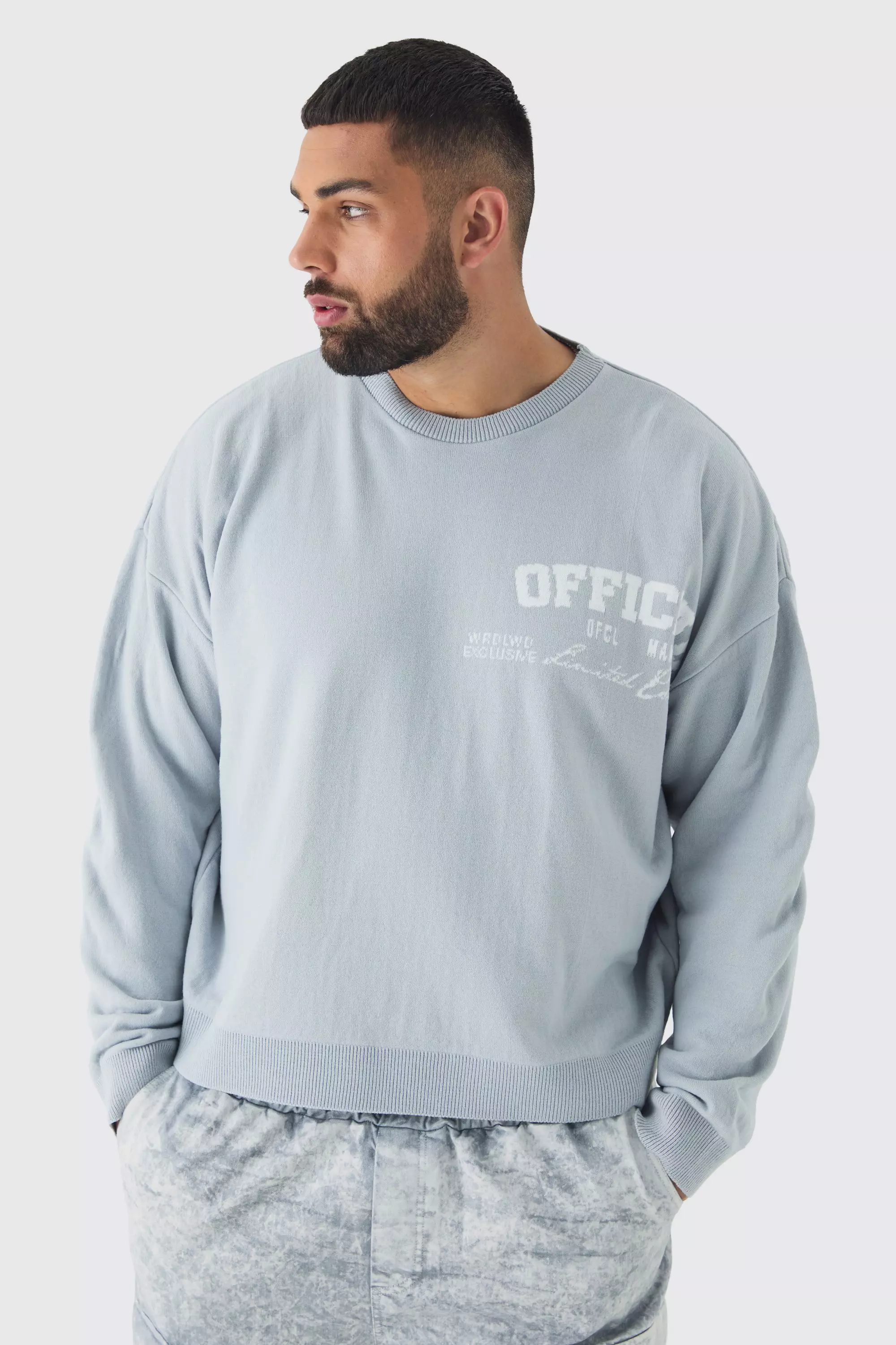 Grey Plus Official Varsity Knitted Sweatshirt alternative image