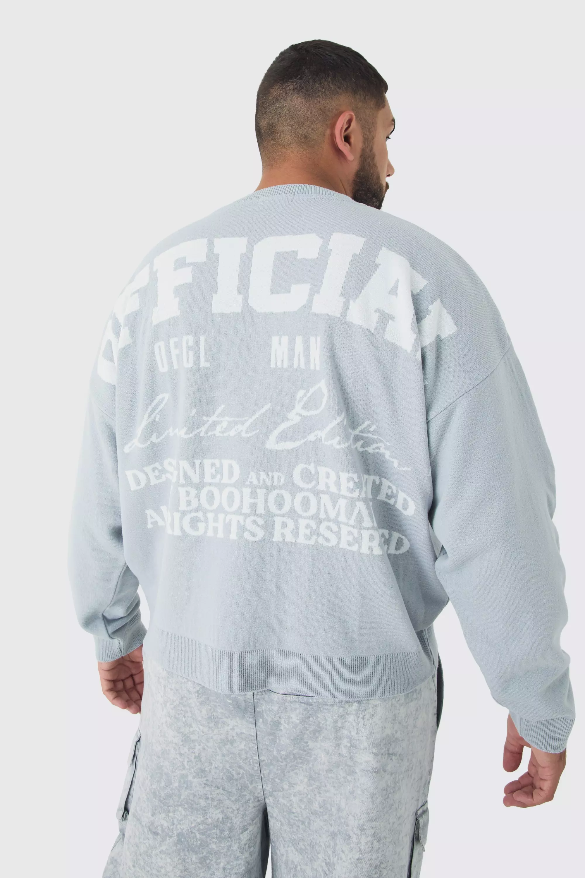 Grey Plus Official Varsity Knitted Sweatshirt alternative image