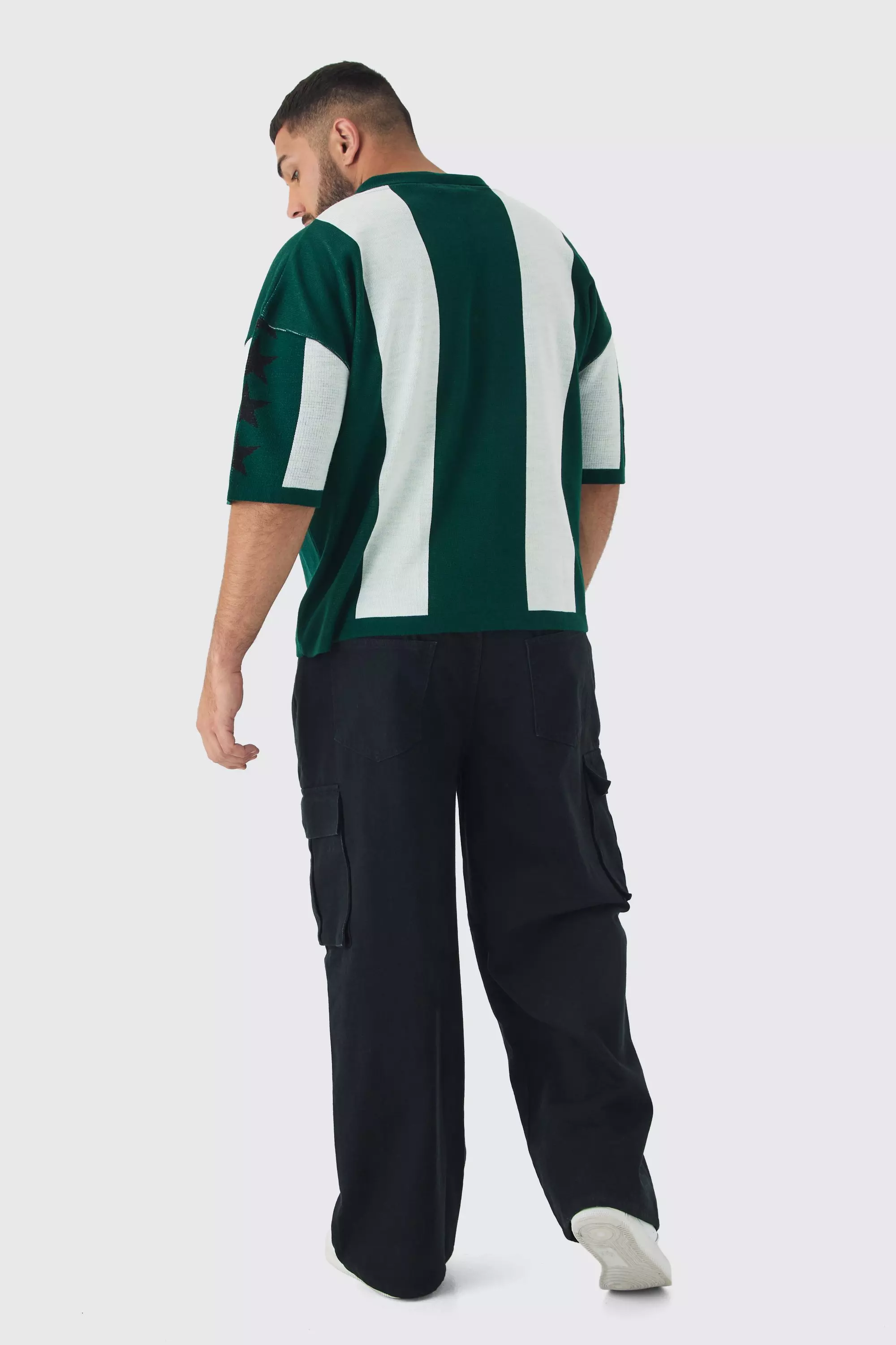 Grande taille - Polo oversize en maille, Dark green autre image
