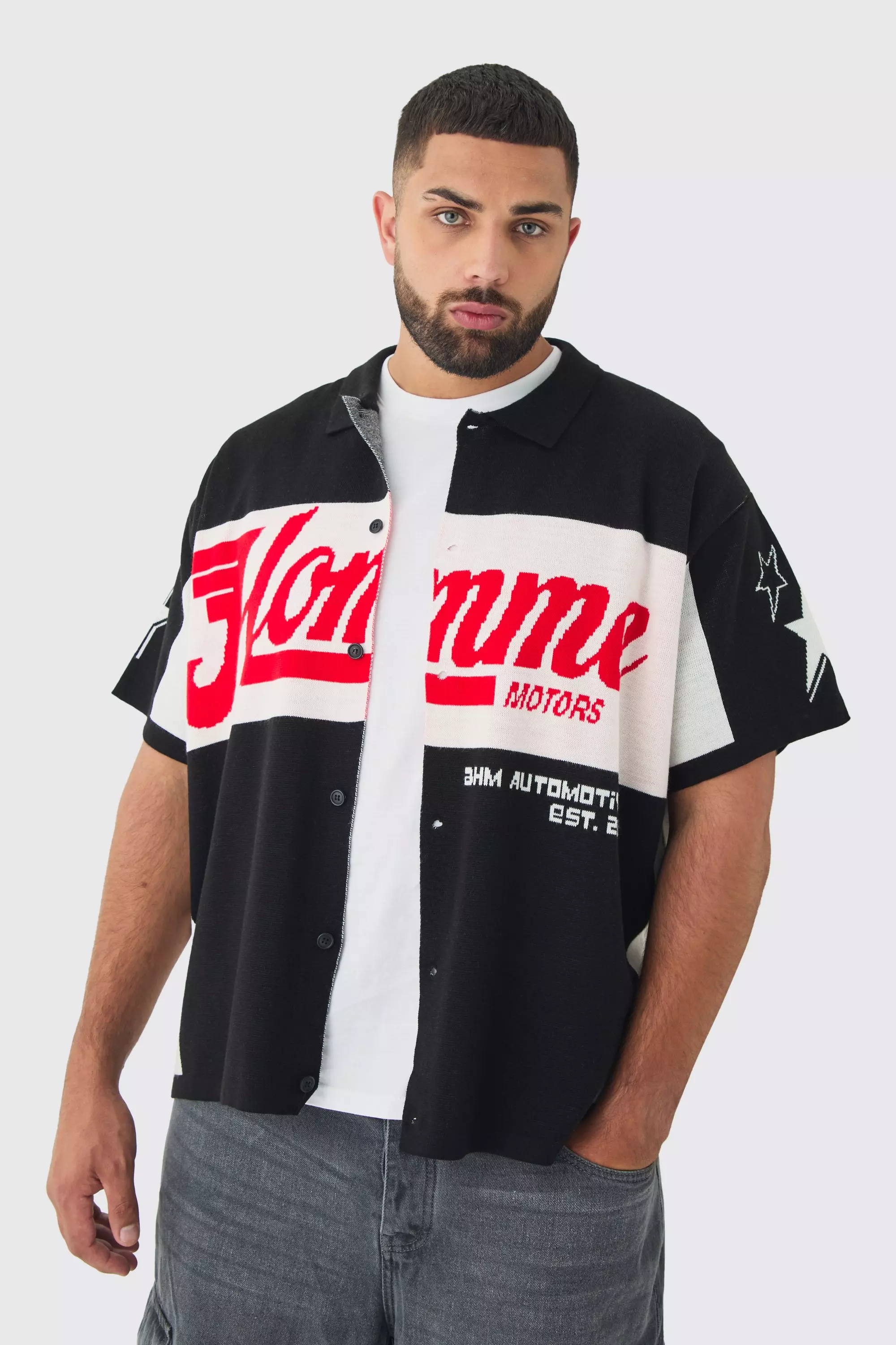 Grande taille - Chemise oversize en maille, Black autre image