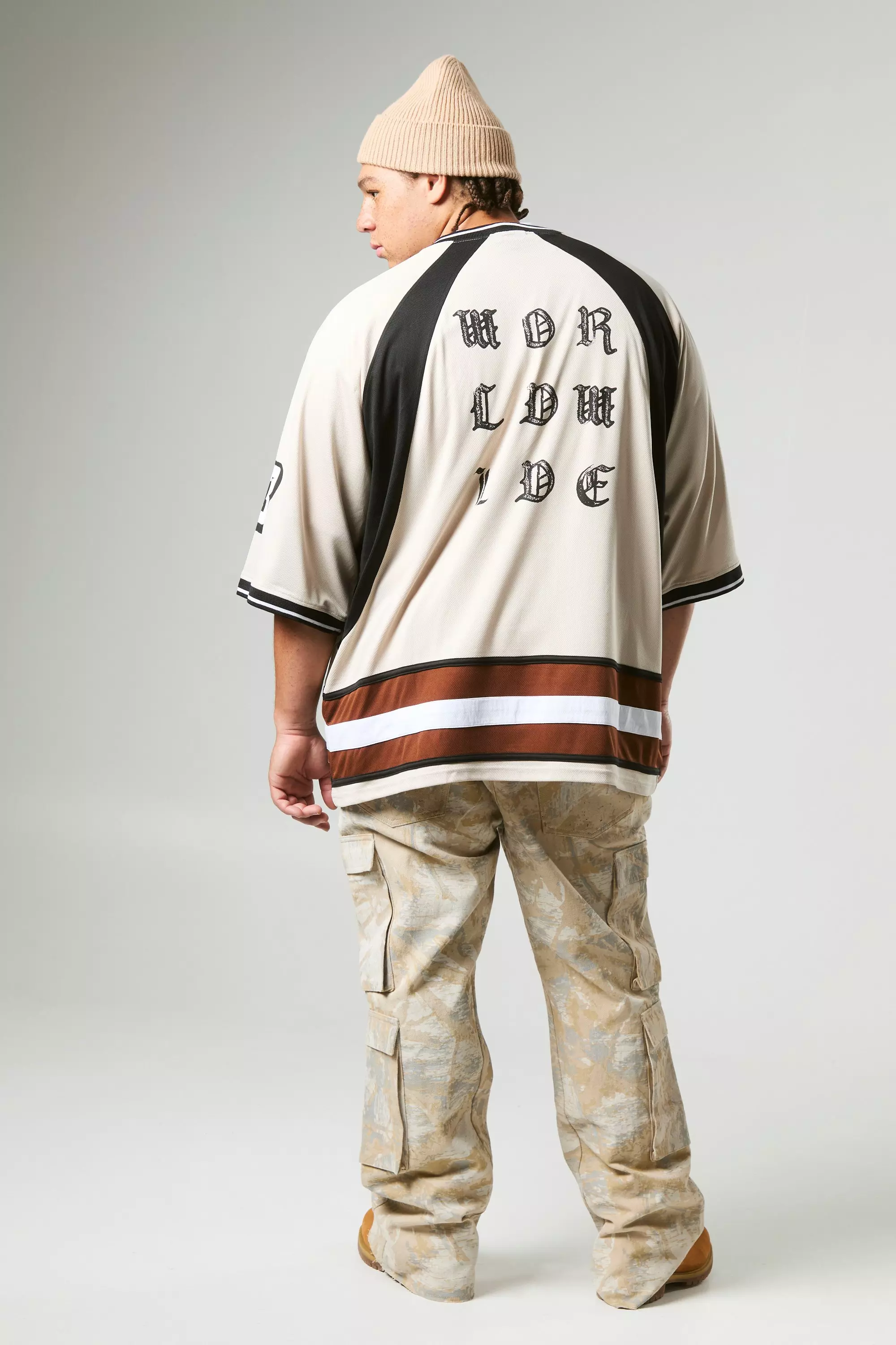 Stone Plus Forest Camo Multi Cargo Slim Flared Jeans alternative image