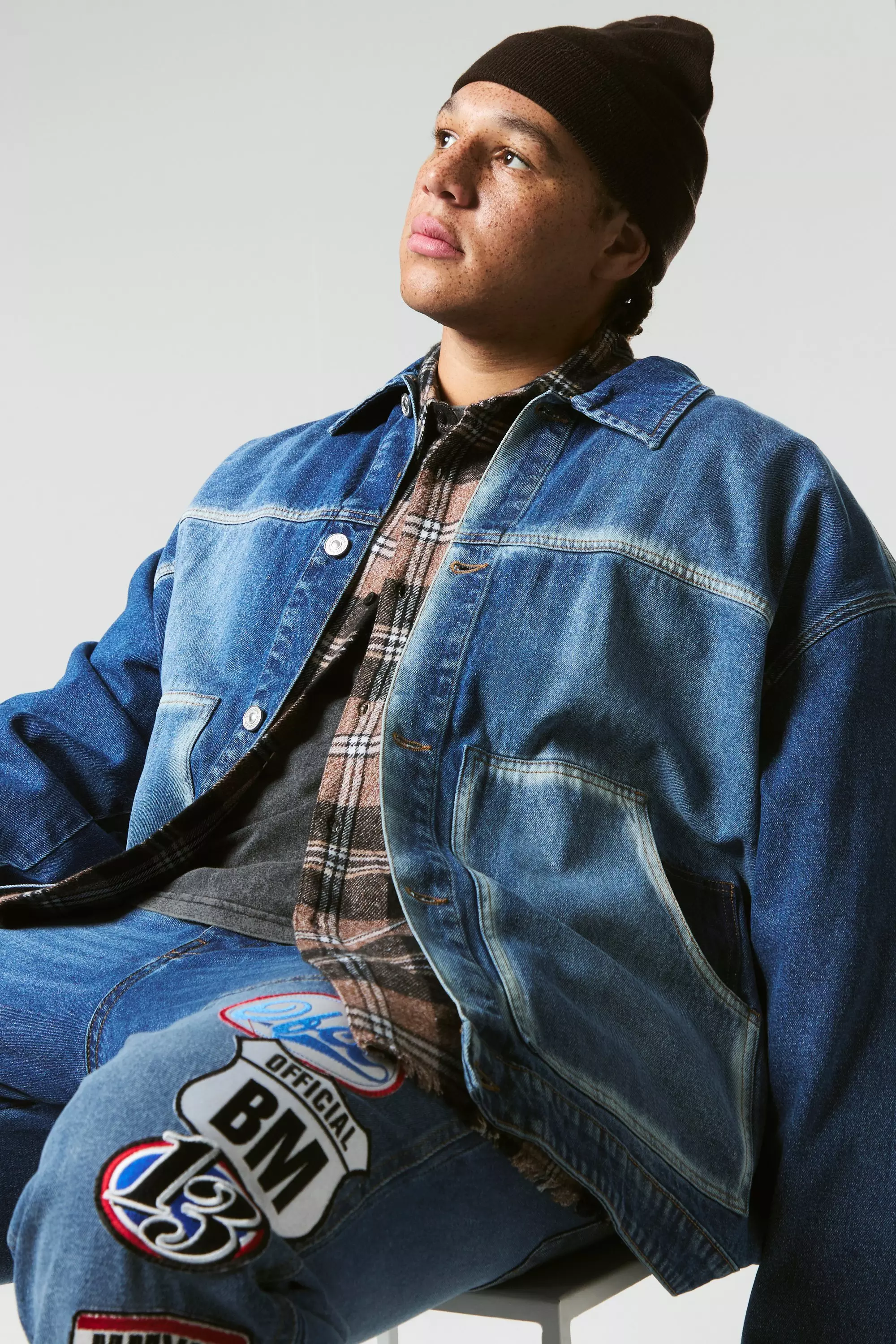 Grande taille - Veste oversize en jean, Mid wash autre image