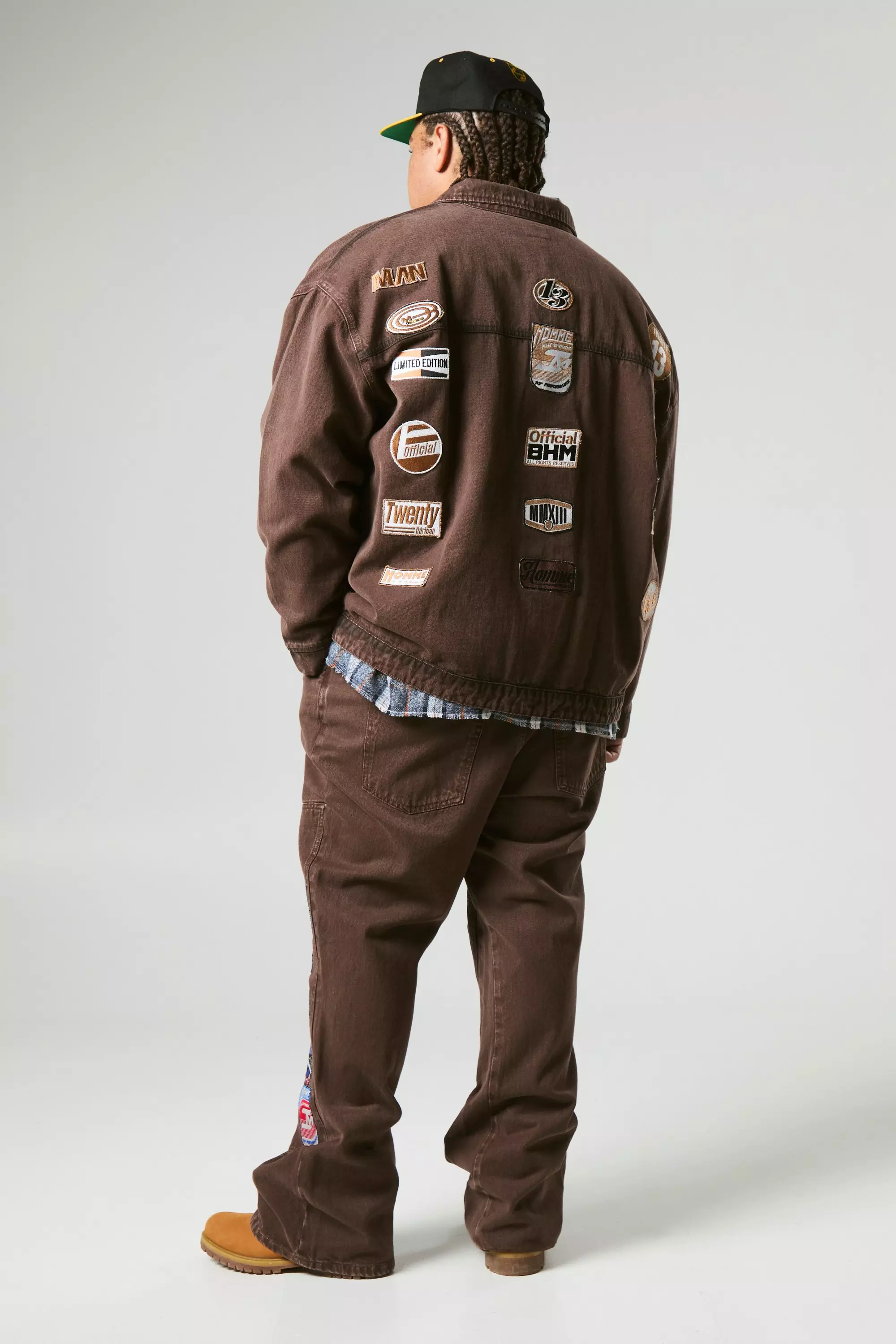 Grande taille - Veste oversize en jean, Brown autre image