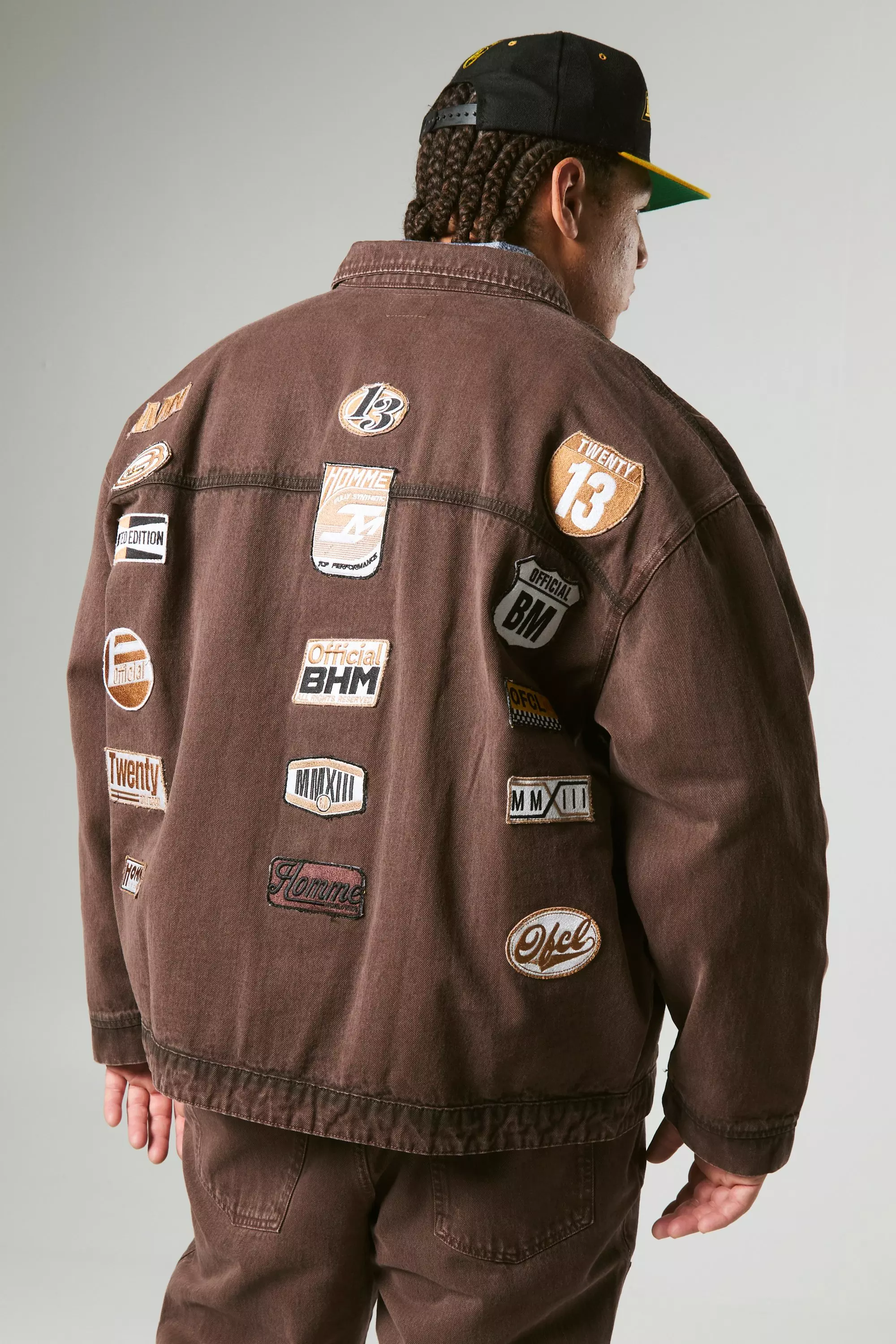 Grande taille - Veste oversize en jean, Brown autre image