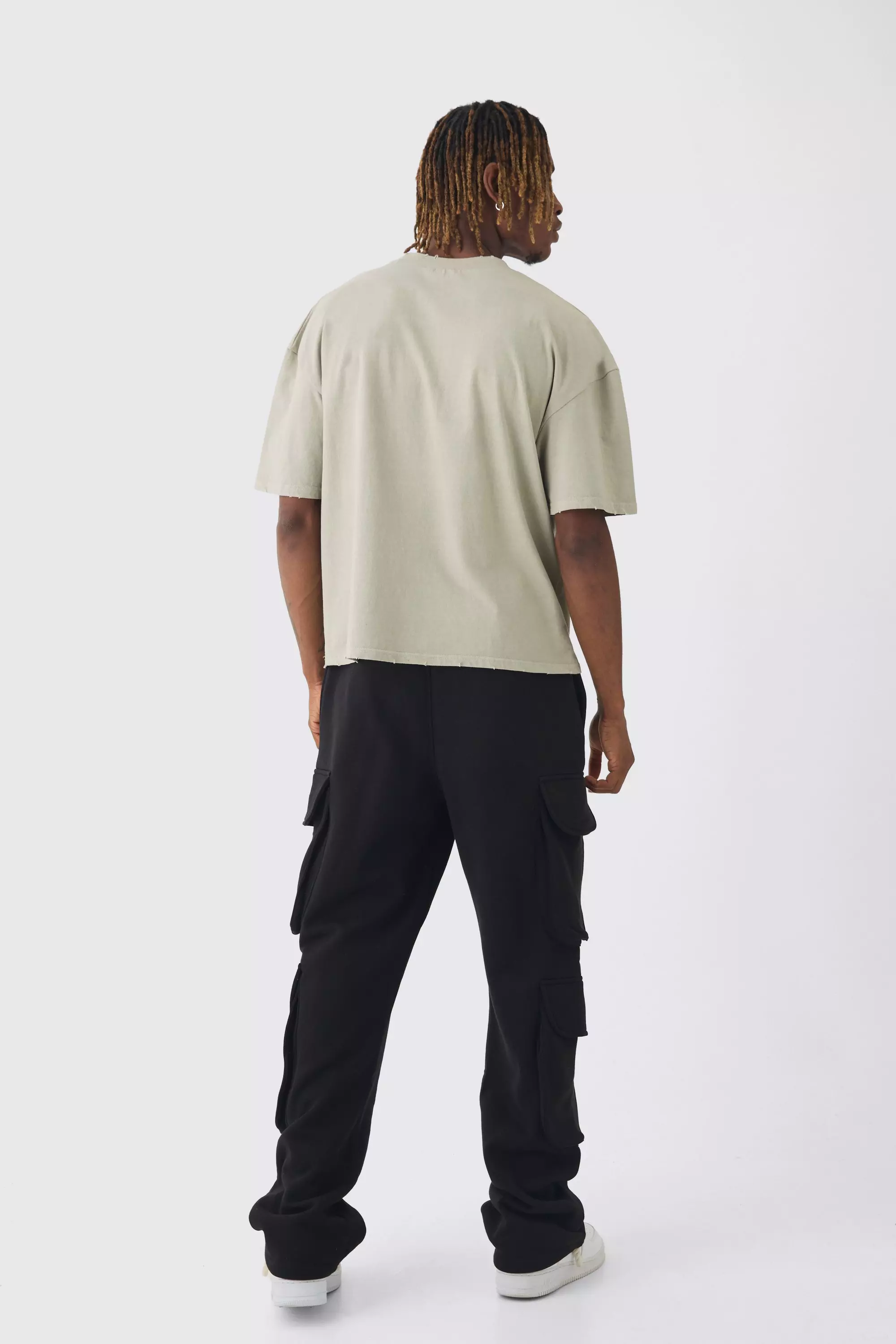 Black Tall Baggy Joggingbroek Met Cargo Zakken alternatieve afbeelding