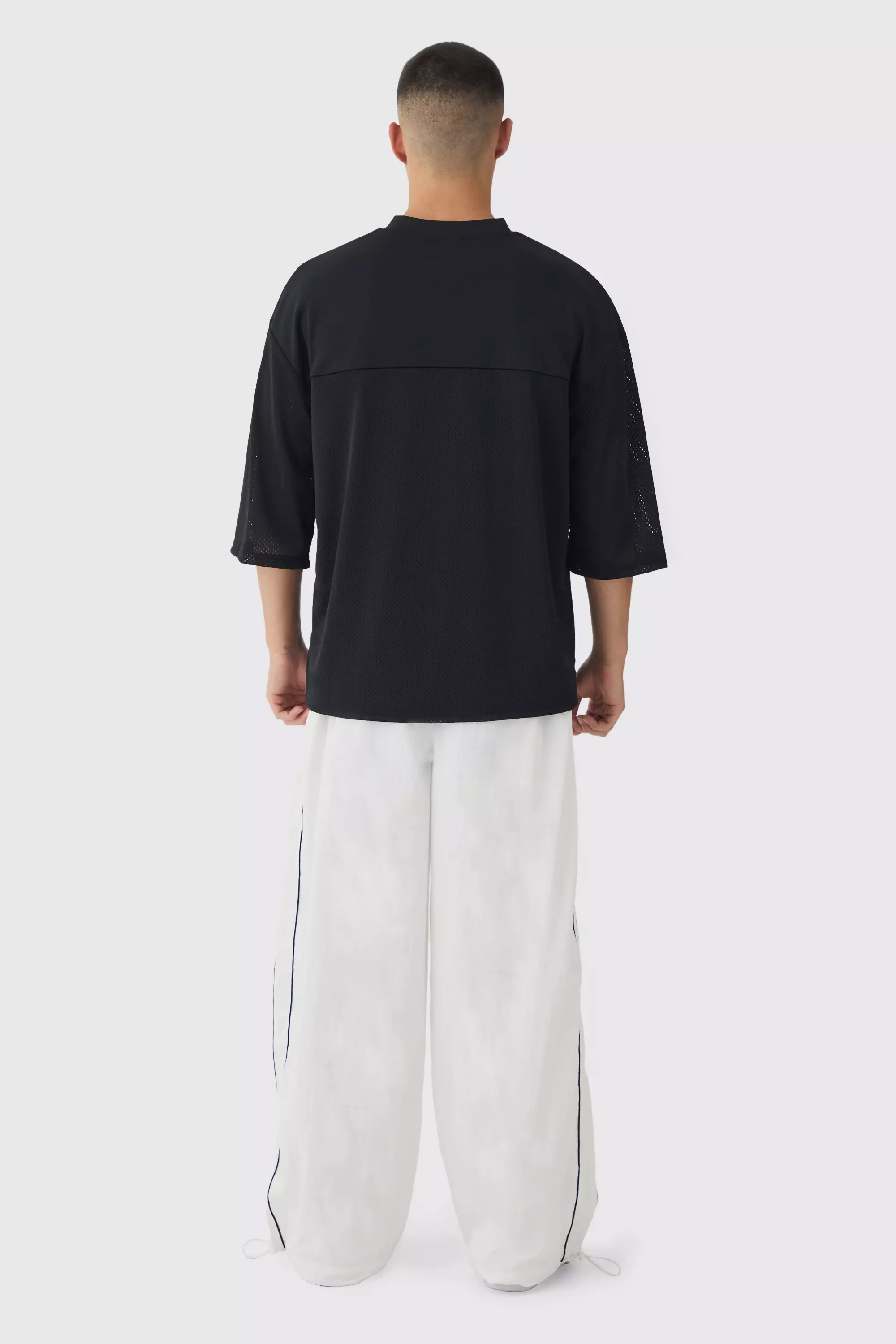 Black Oversized Homme Heavyweight Mesh Hockey Top alternative image