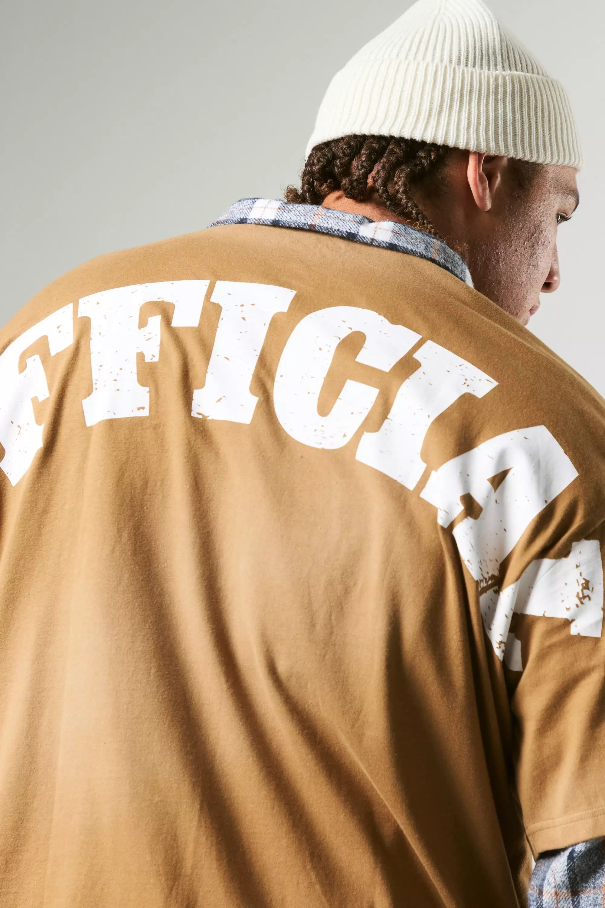 Taupe Plus Oversized Varsity Applique T-Shirt alternative image
