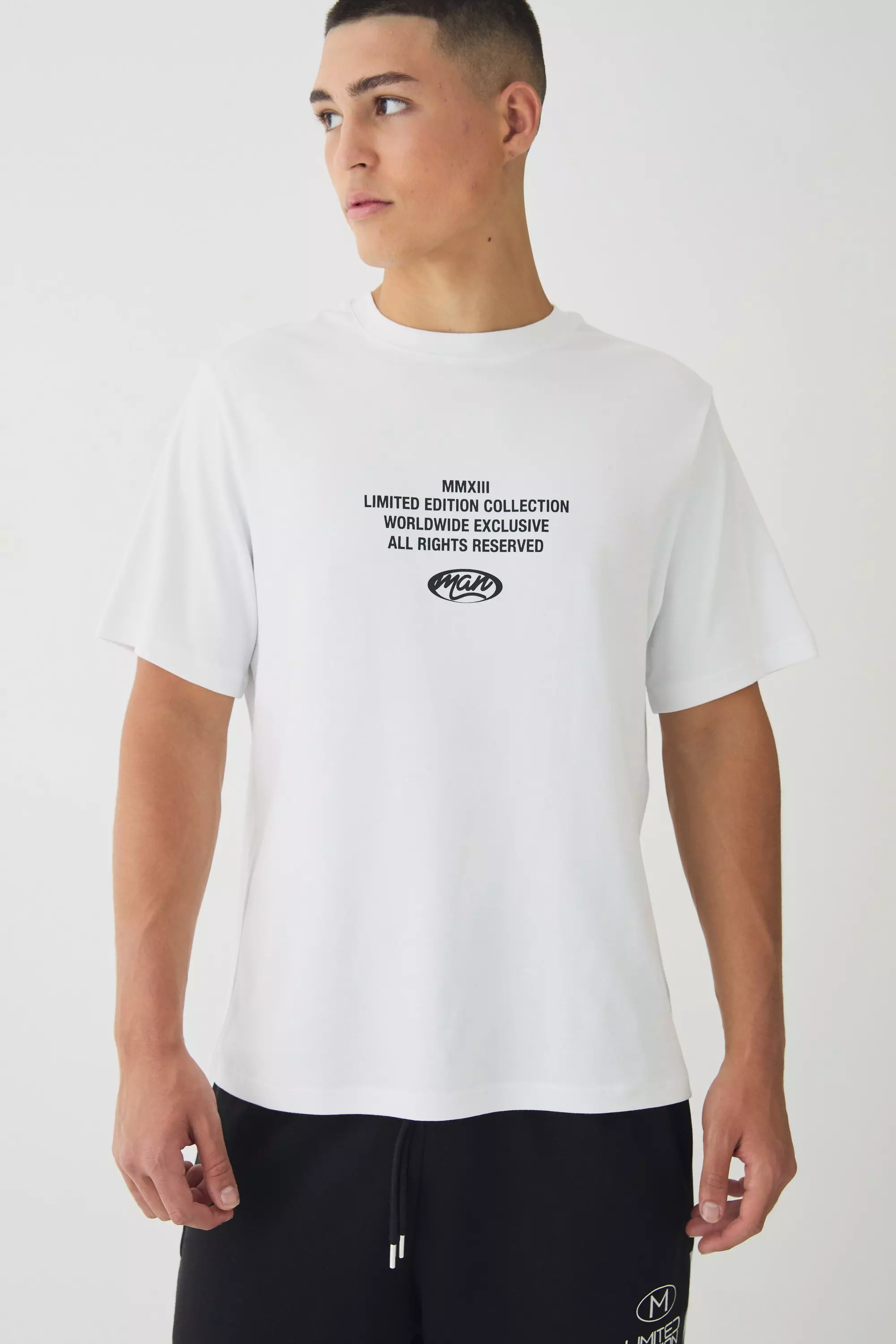 White Regular Fit Official Man Interlock Print T-Shirt alternative image