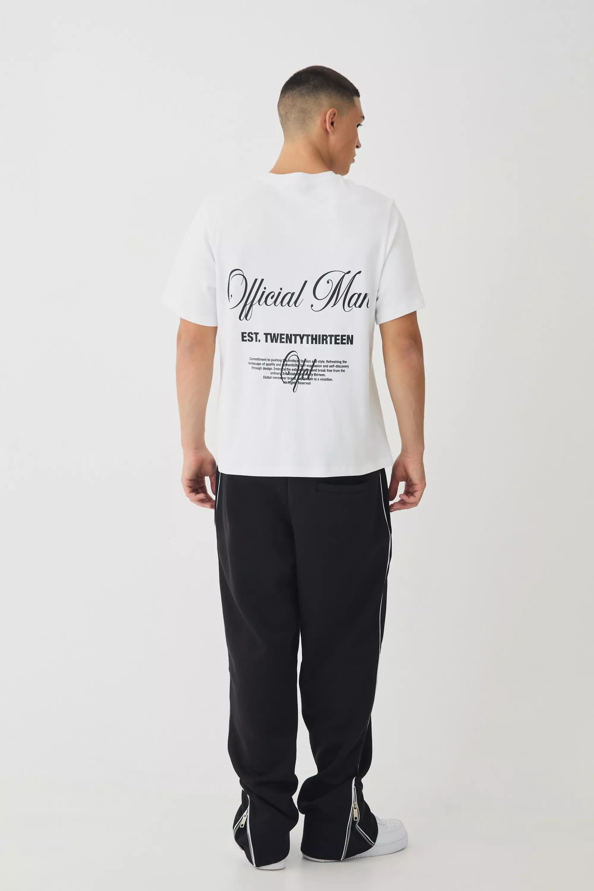 White Regular Fit Official Man Interlock Print T-Shirt alternative image