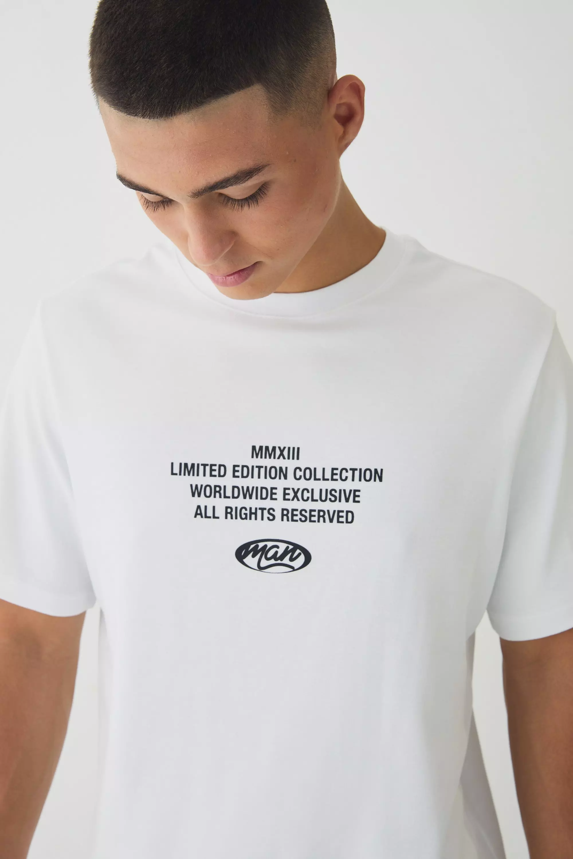 White Regular Fit Official Man Interlock Print T-Shirt alternative image