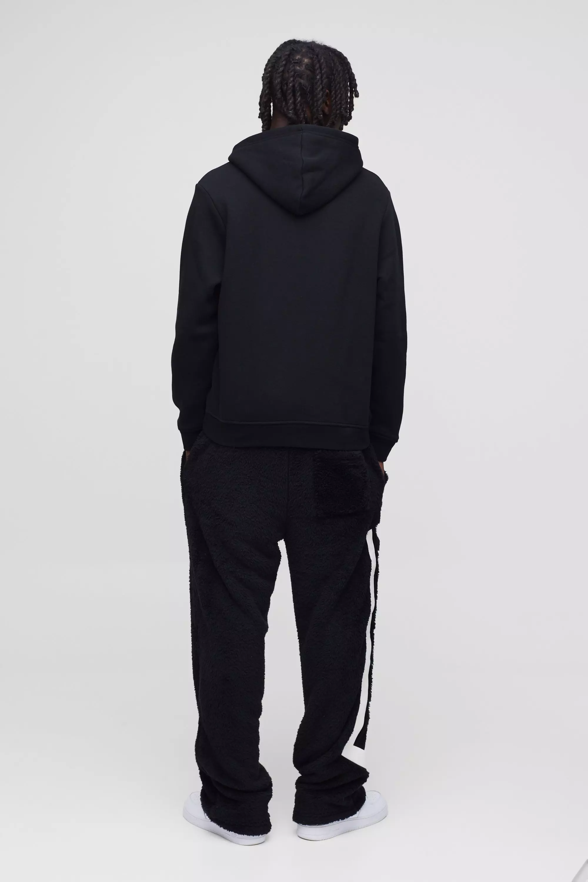 Jogging large en polaire à broderie Homme, Black autre image