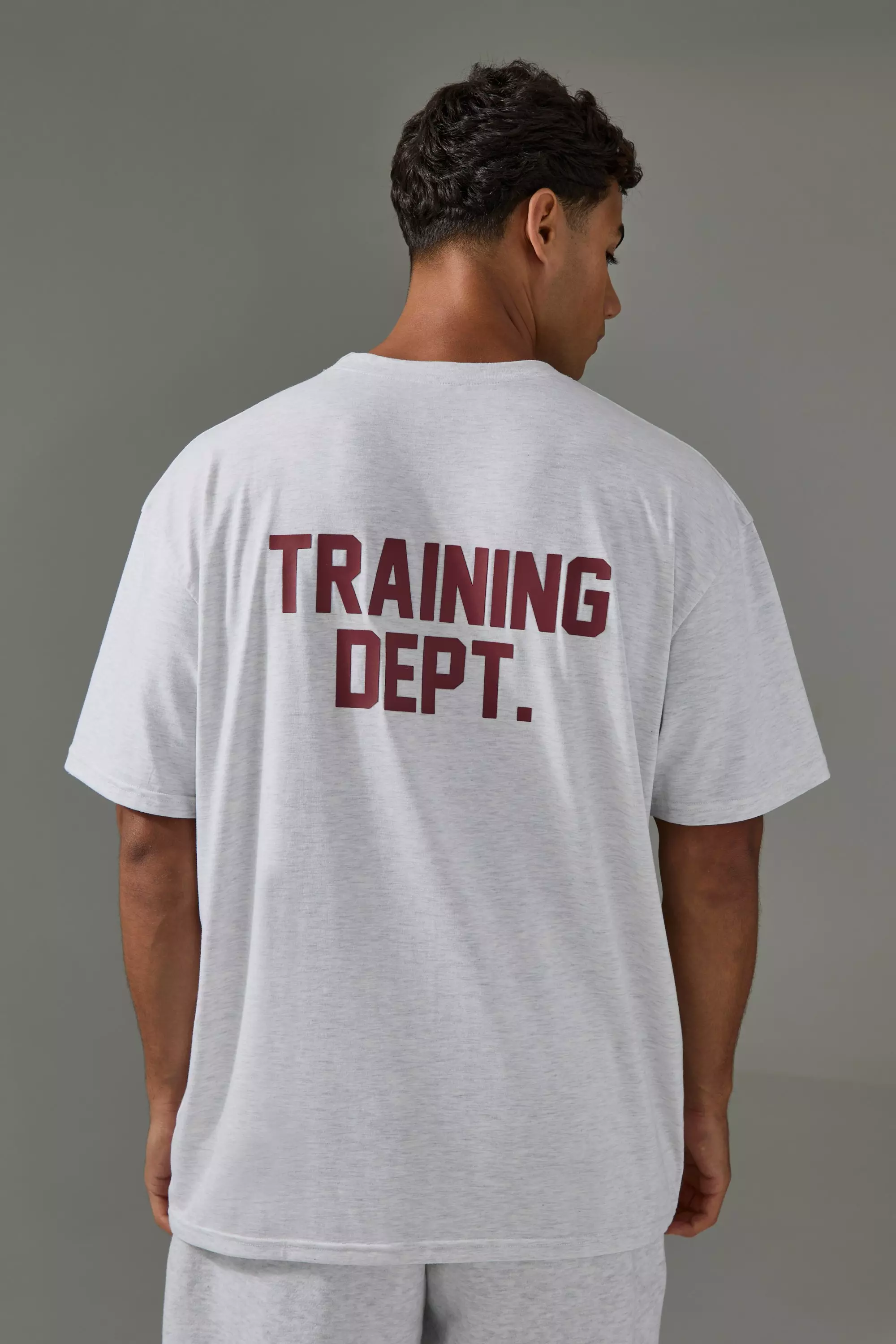 T-Shirt Oversize Man Active Training Dept, Grey marl immagine alternativa