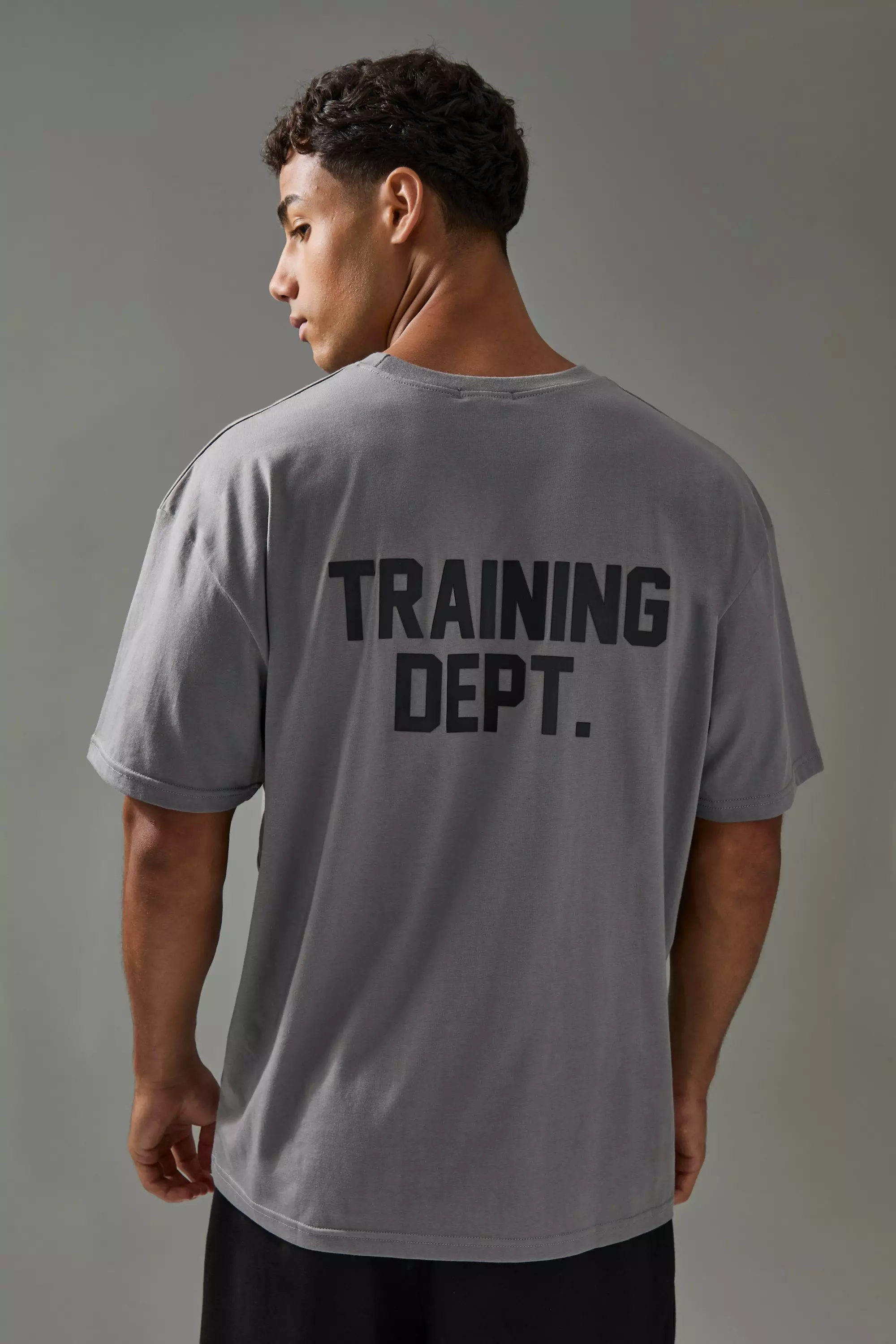 Charcoal Man Active Training Dept Oversized T-shirt alternative image