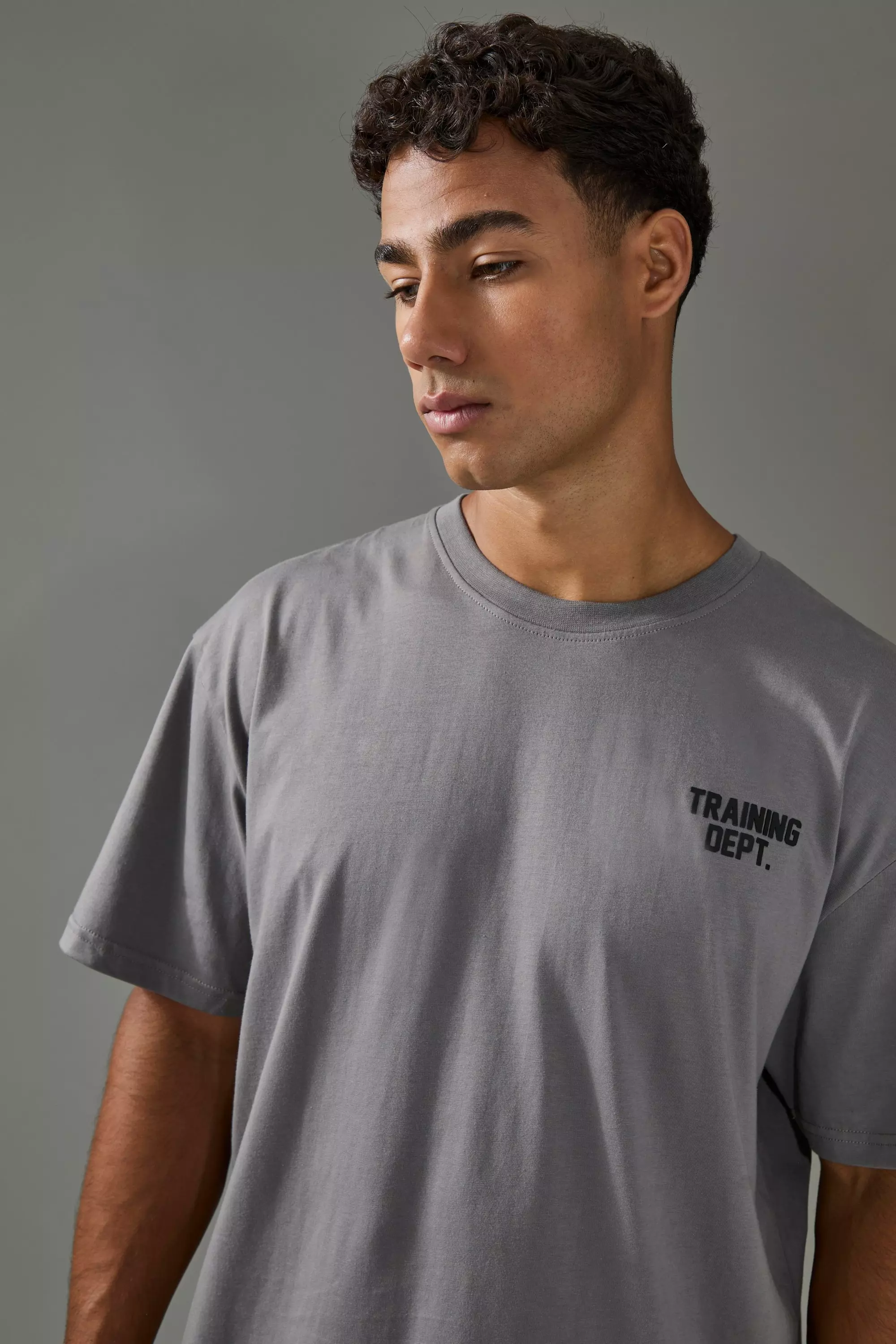 Charcoal Man Active Training Dept Oversized T-shirt alternative image