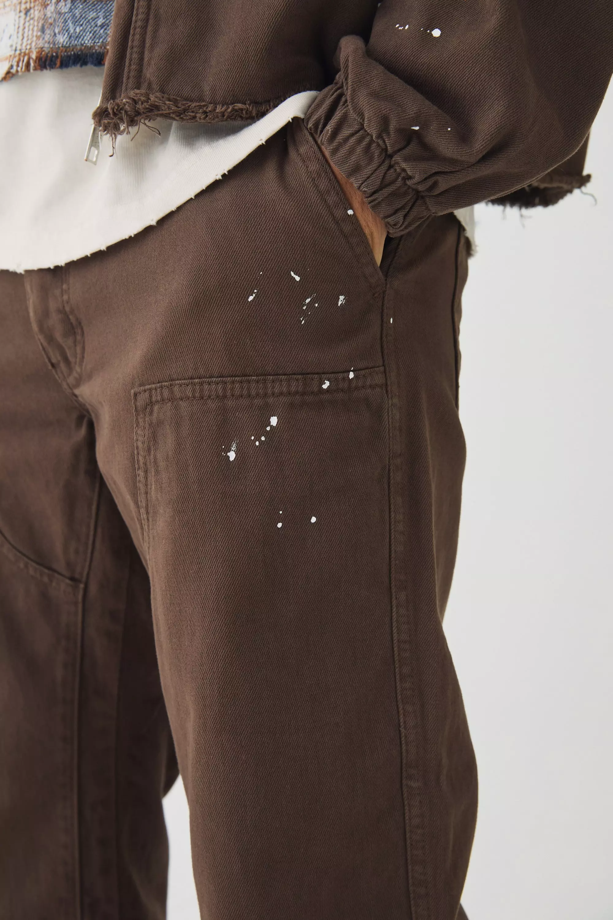 Relaxed Rigid Flared Bootcut Popper Gusset Denim Jeans | boohooMAN USA