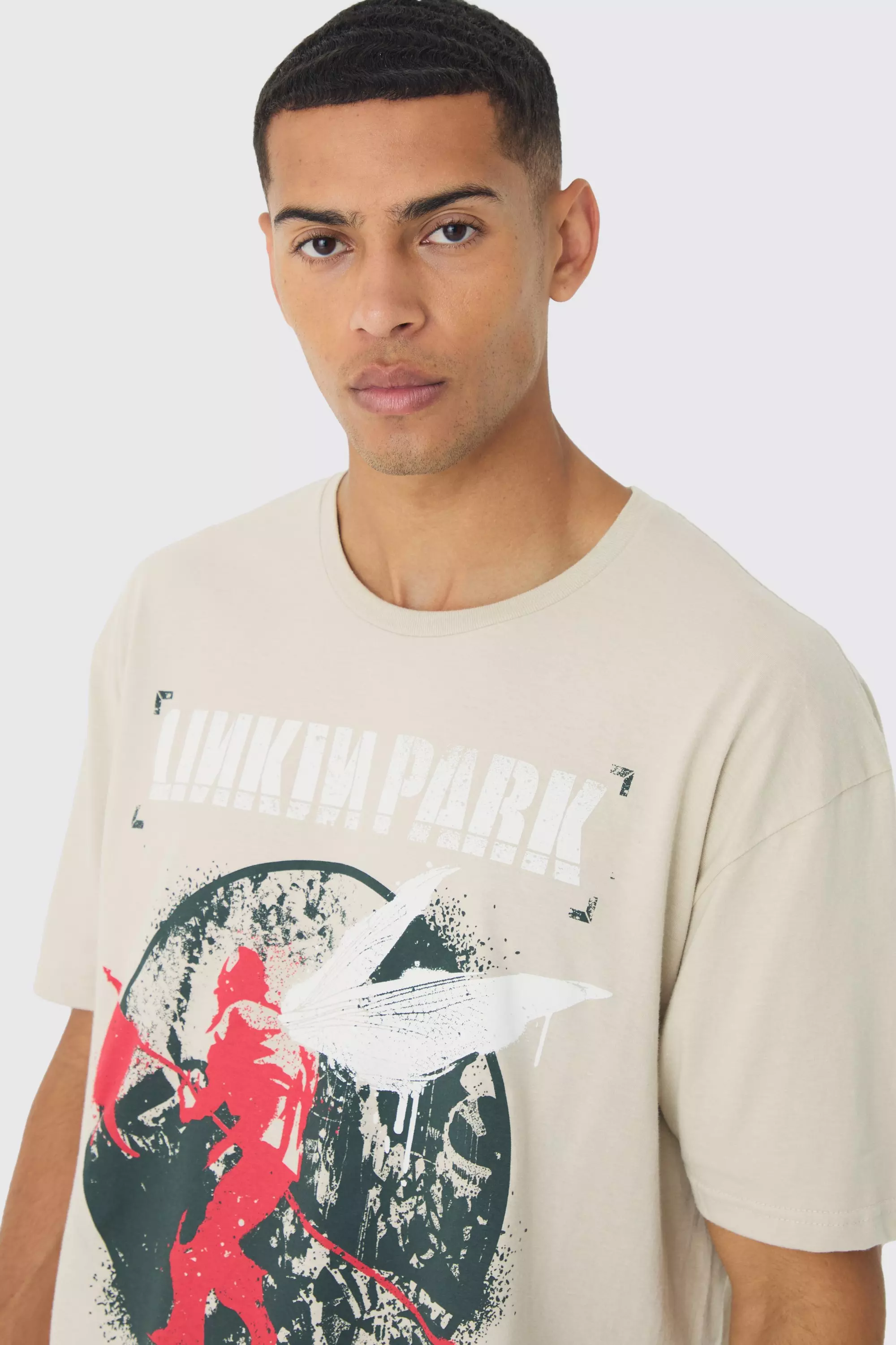 Stone Oversized Linkin Park Band License Print T-Shirt alternative image