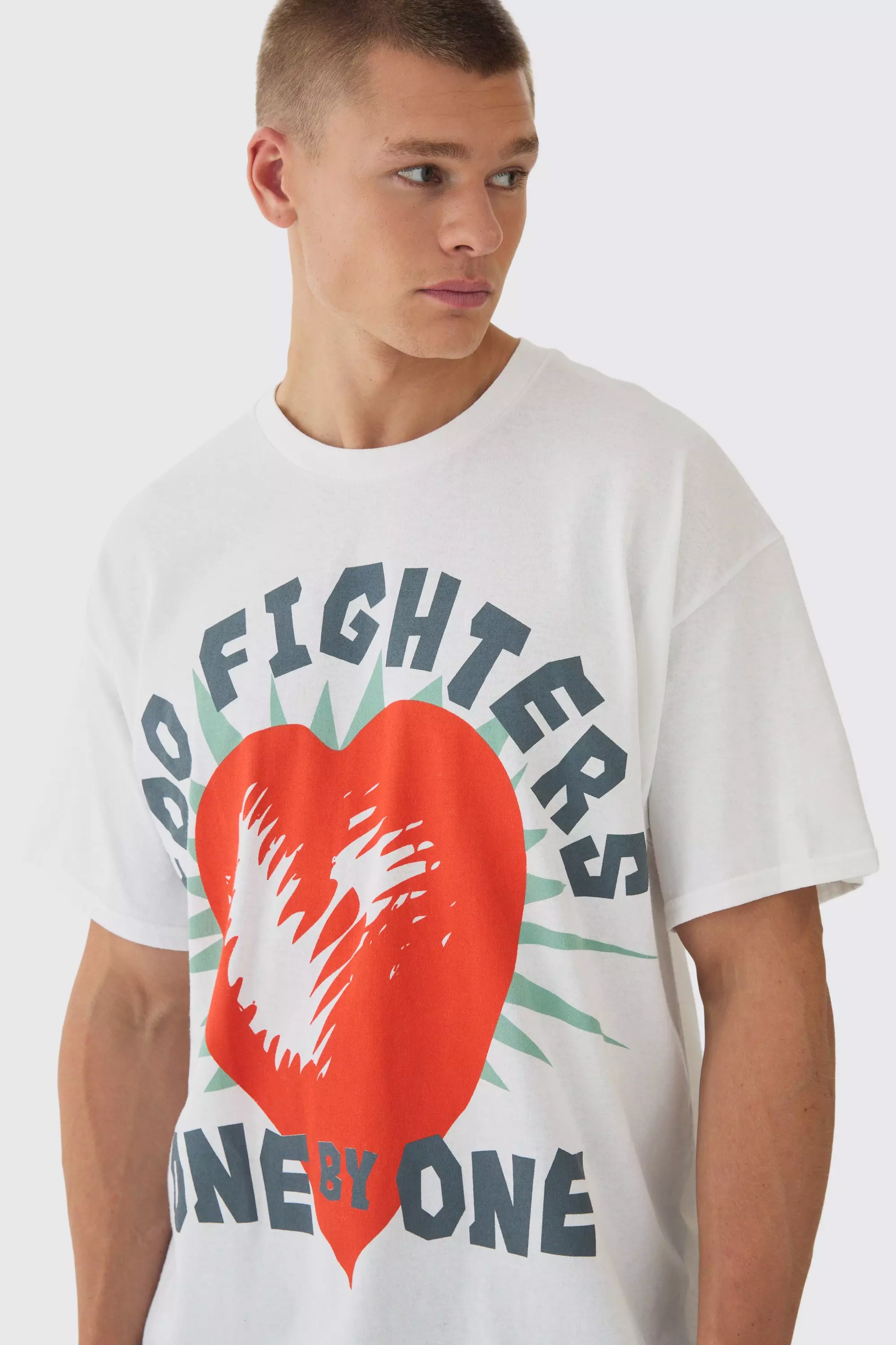 T-Shirt Oversize Ufficiale Dei Foo Fighters, White immagine alternativa