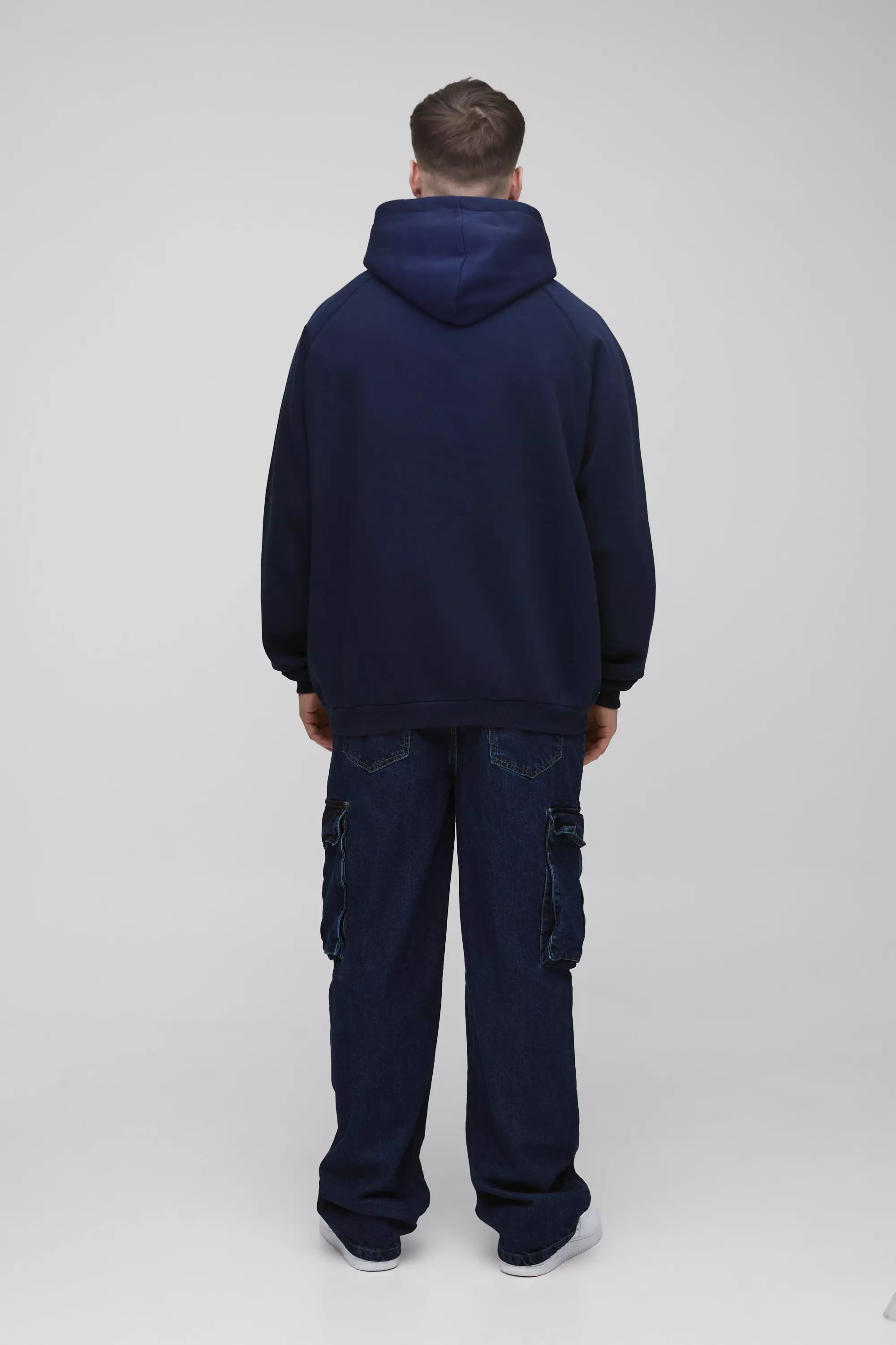 Indigo Tall Onbewerkte Baggy Cargo Jeans alternatieve afbeelding