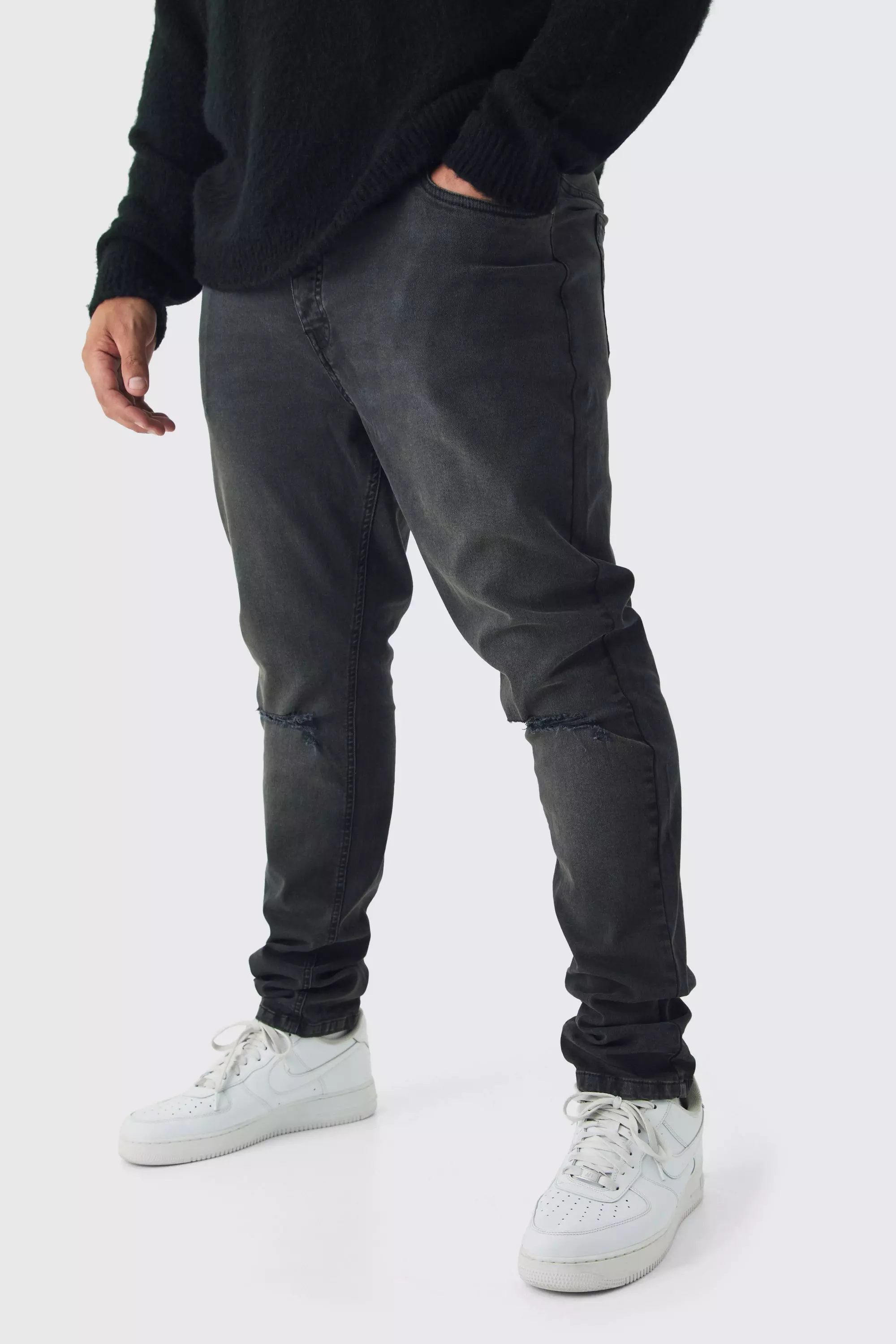 Grande taille - Jean skinny déchiré, Washed black autre image