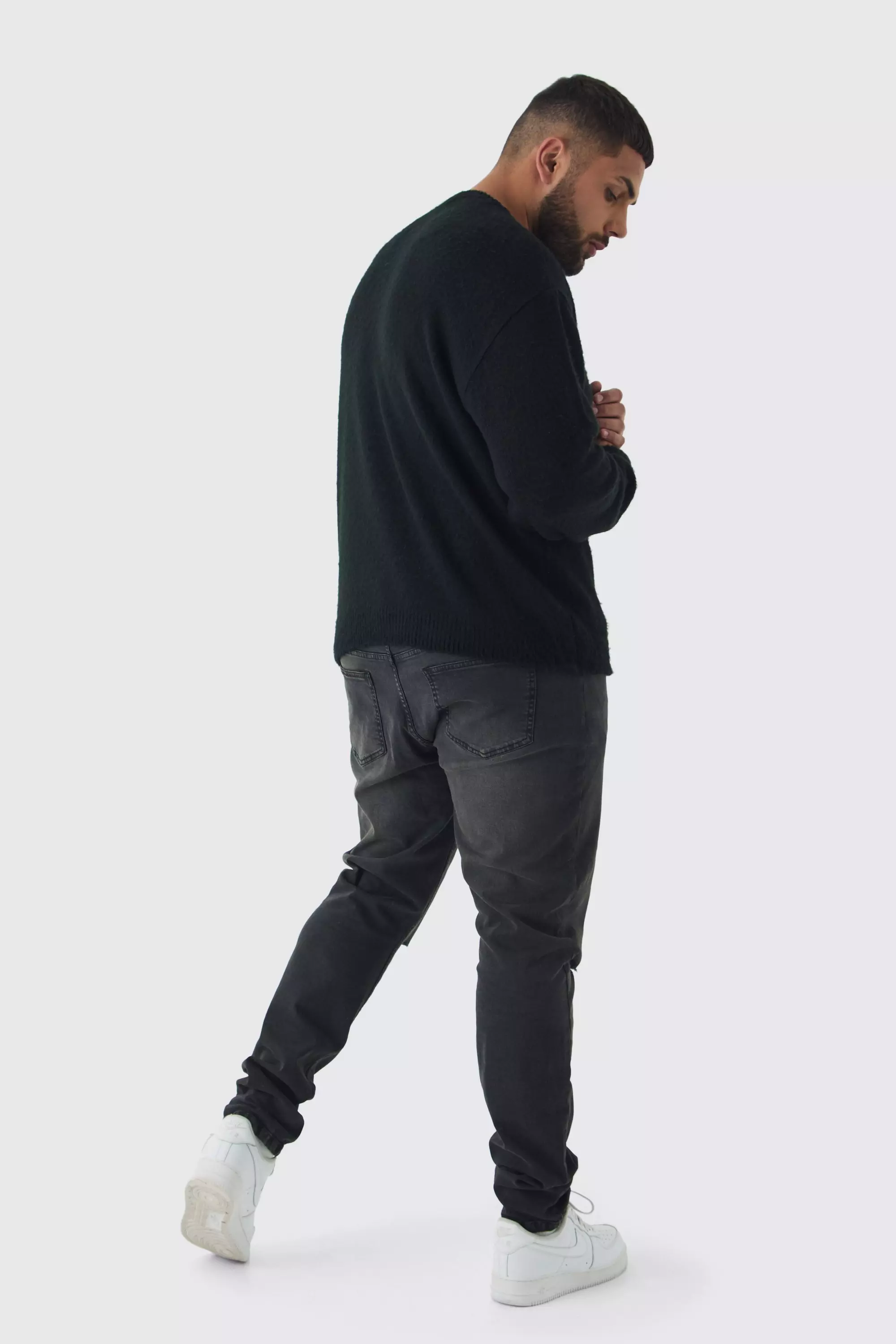 Grande taille - Jean skinny déchiré, Washed black autre image