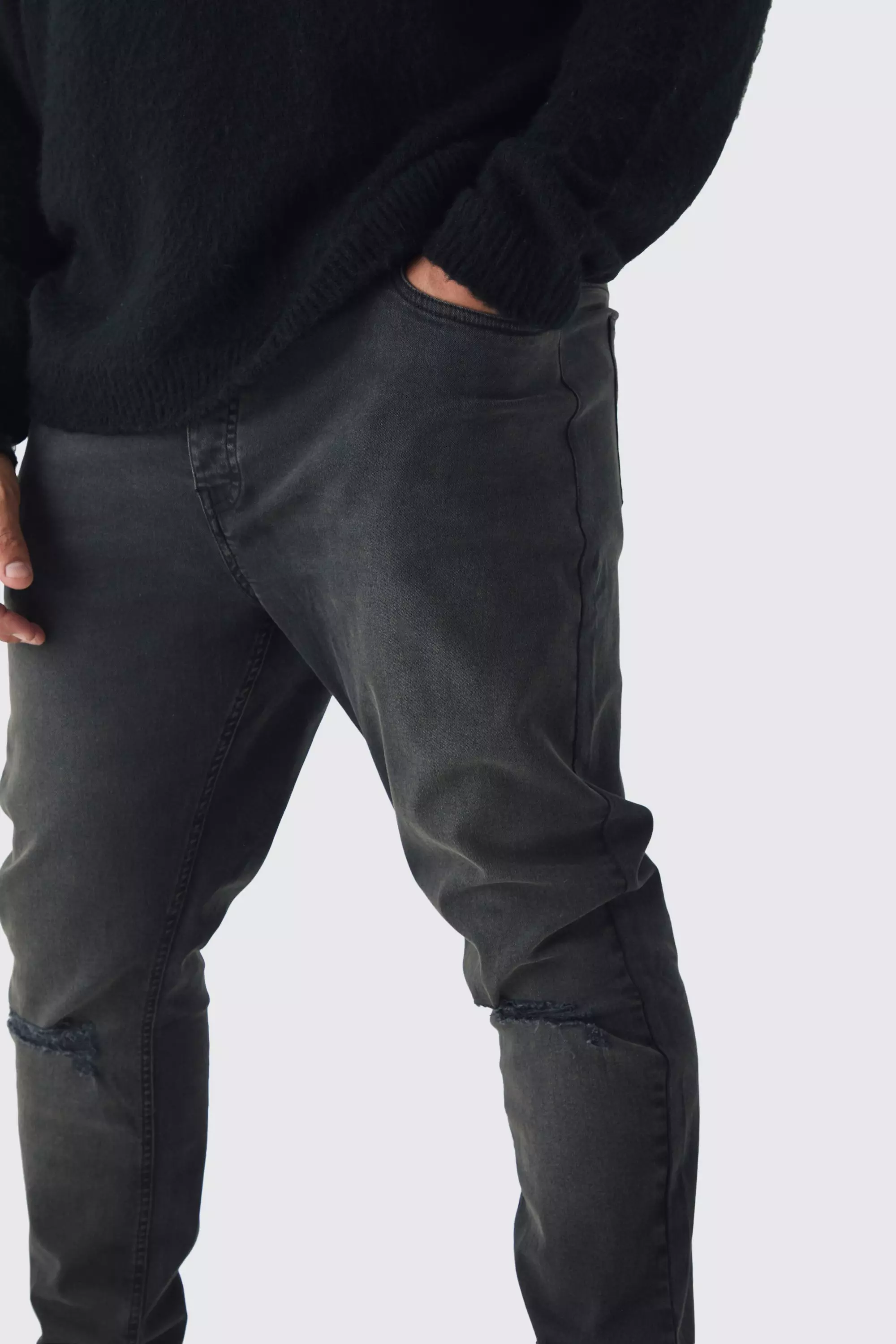 Grande taille - Jean skinny déchiré, Washed black autre image