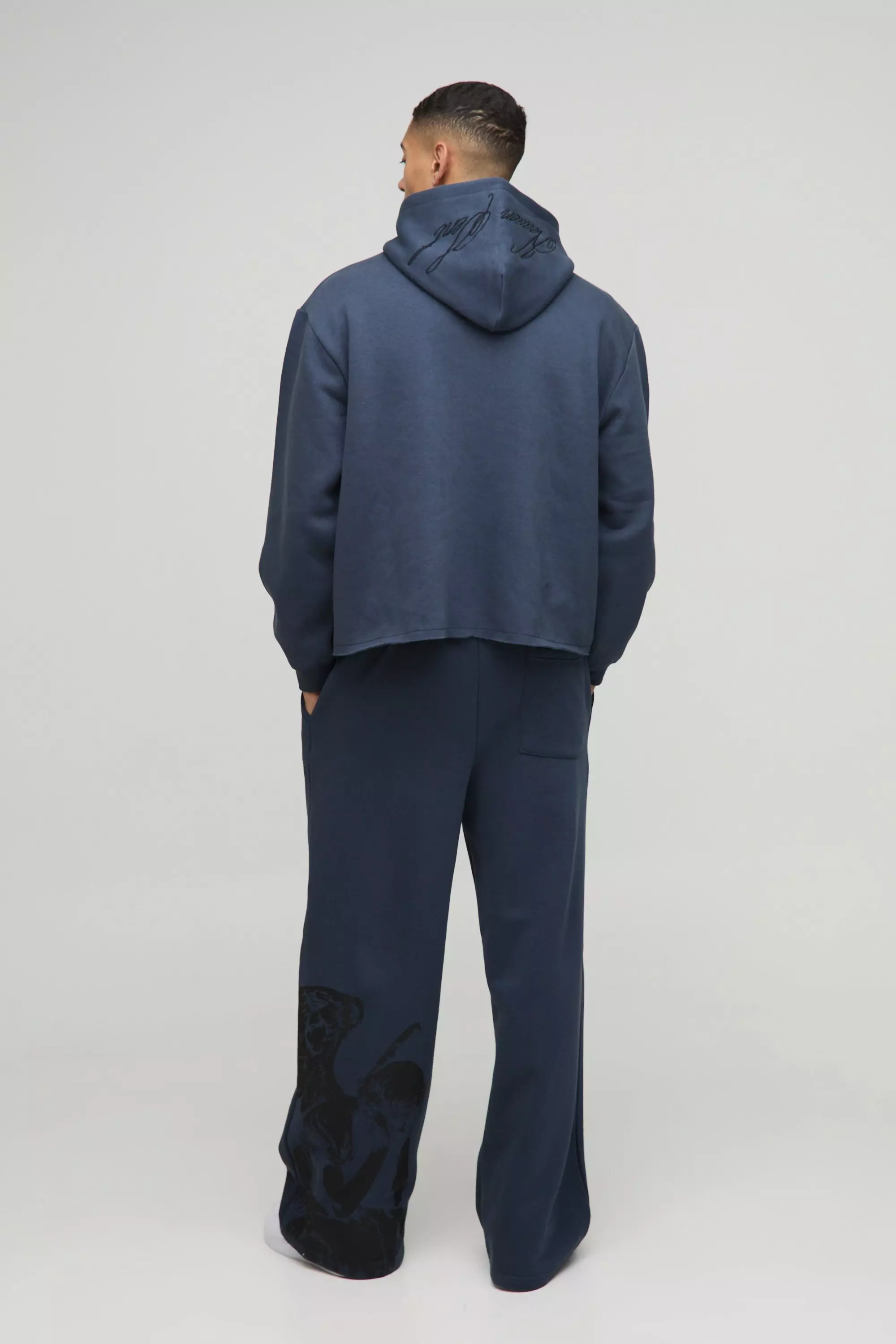 Oversized Boxy Zip Through Renaissance Graphic Hoodie | boohooMAN USA