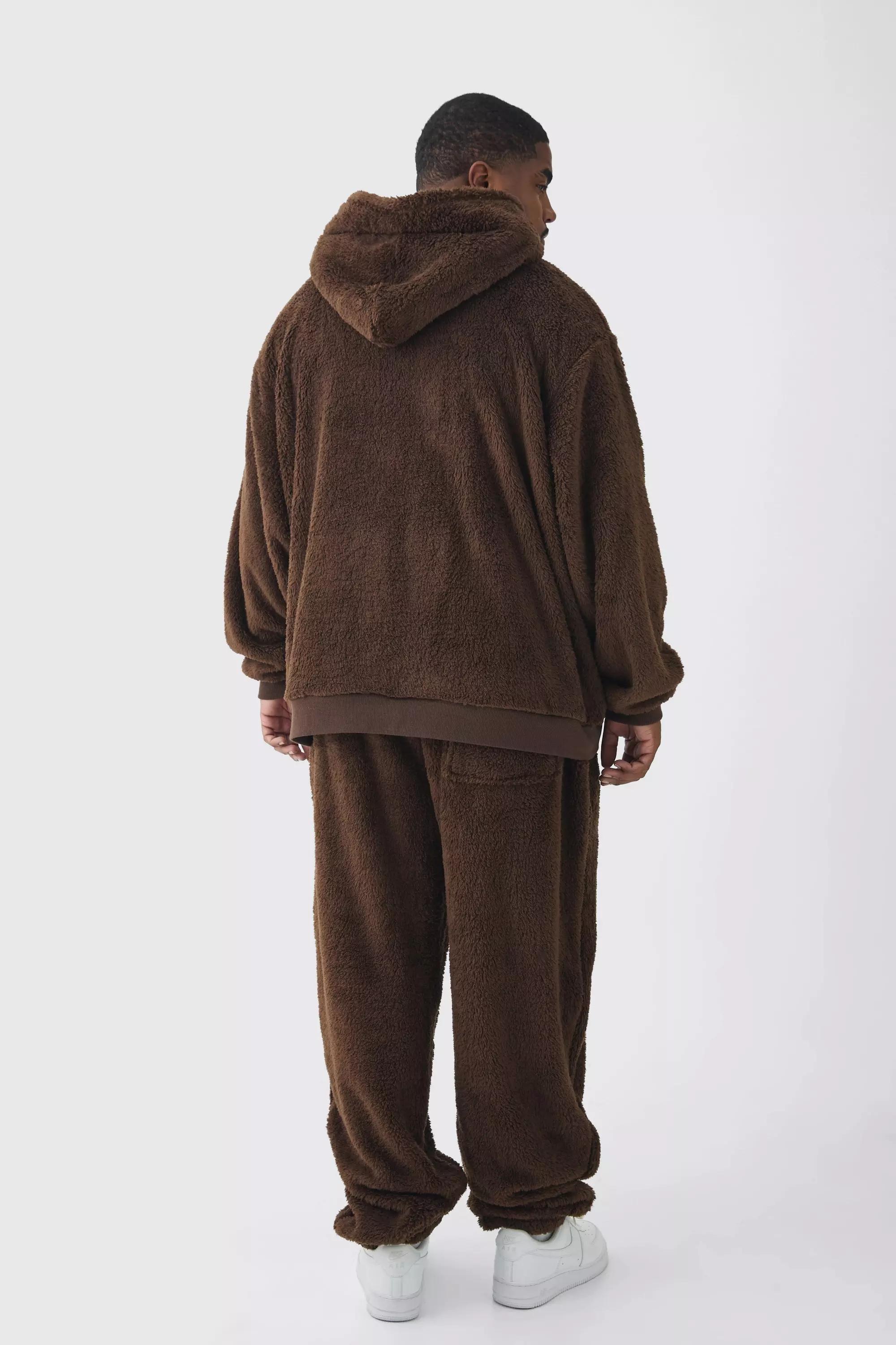 Chocolate Plus Borg Oversized Zip Thru Hoodie alternative image