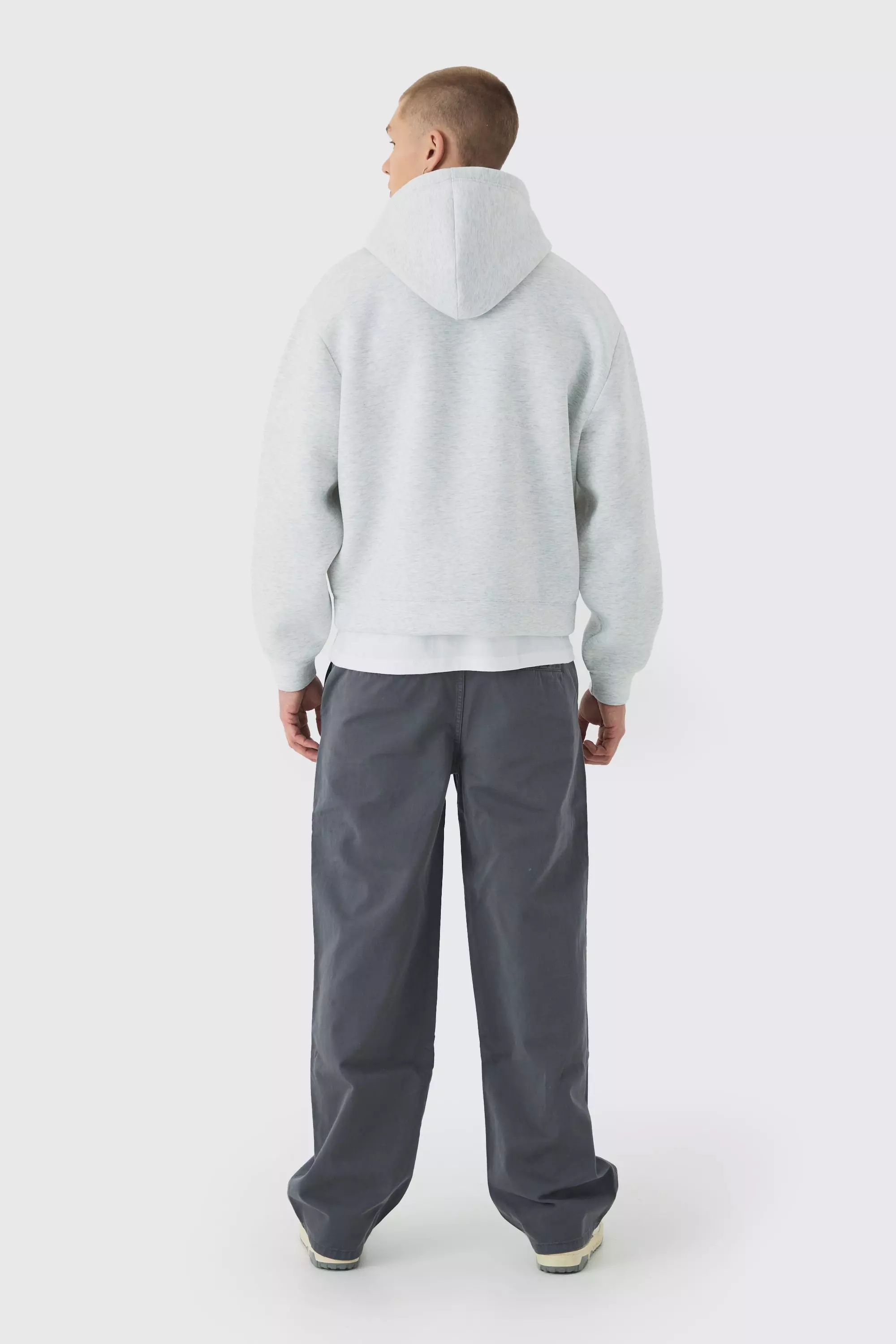 Lockere Chino-Hose mit elastischem Bund, Charcoal alternatives Bild